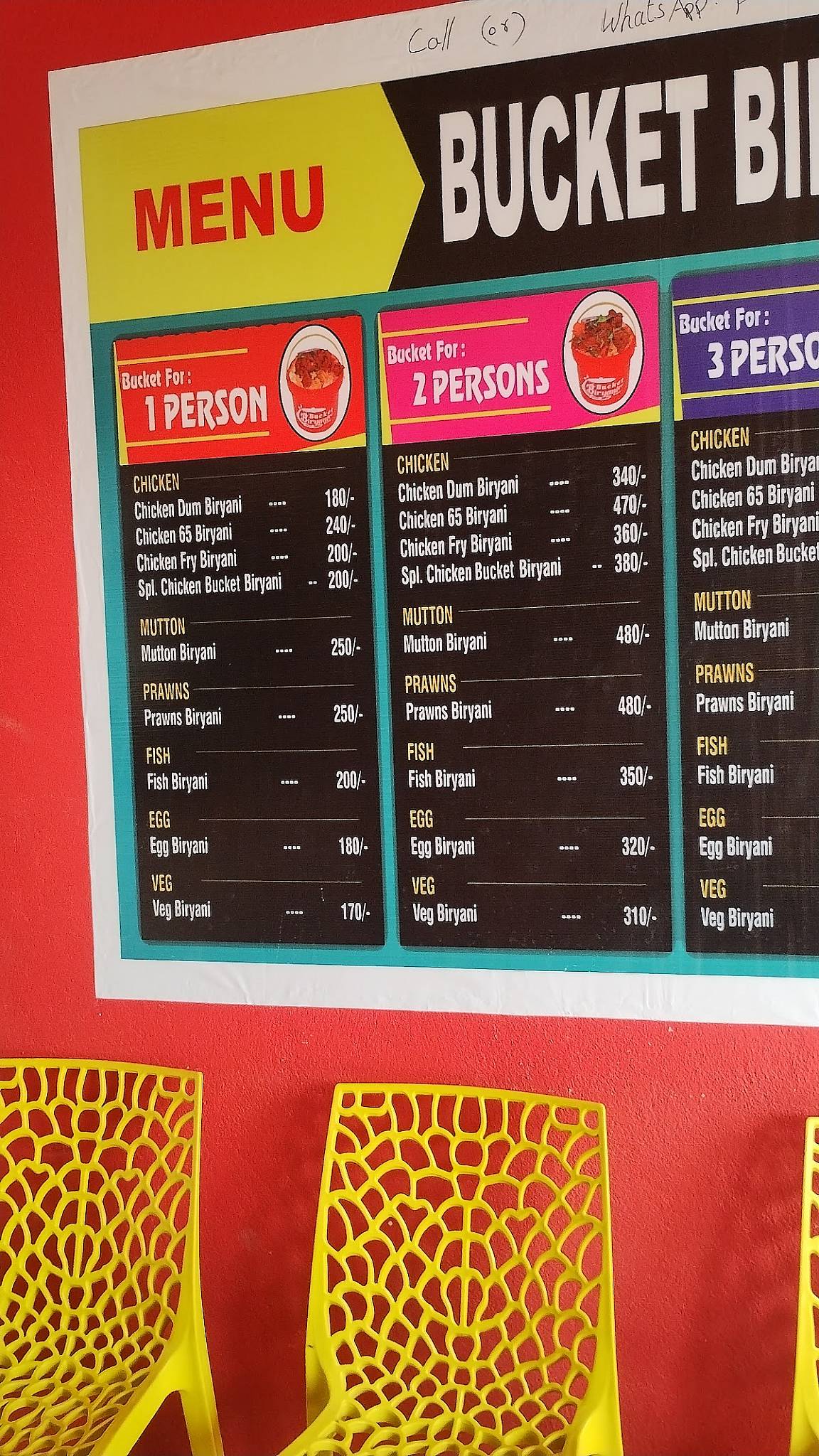 Menu at BUCKET Biryani By Kilo, Hyderabad