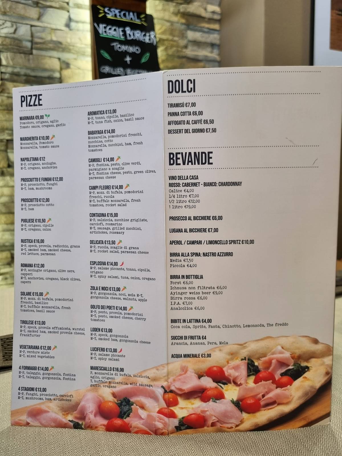 Menu di Babayaga 