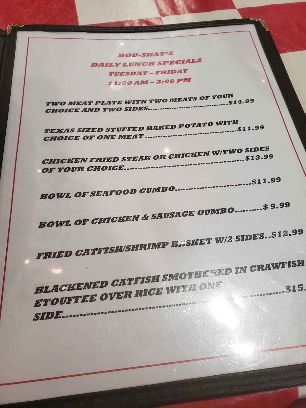 Menu at The Rusty Hook Bar & Grill, Bacliff