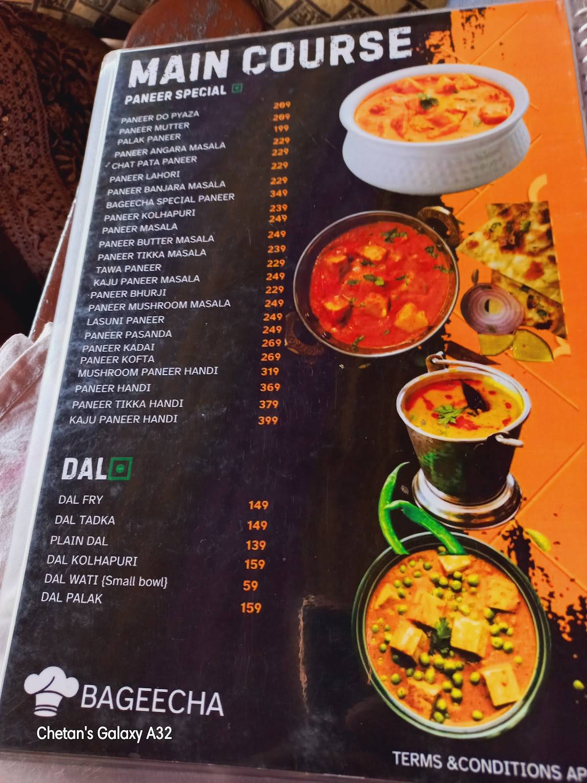 Bageecha Restaurant and Bar menu