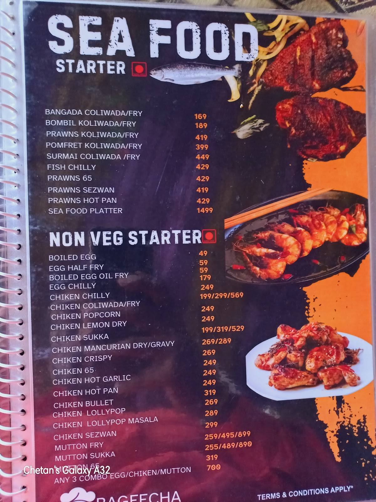 Bageecha Restaurant and Bar menu