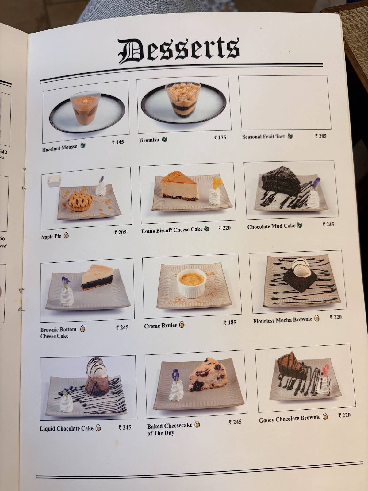 Bake House Cafe menu