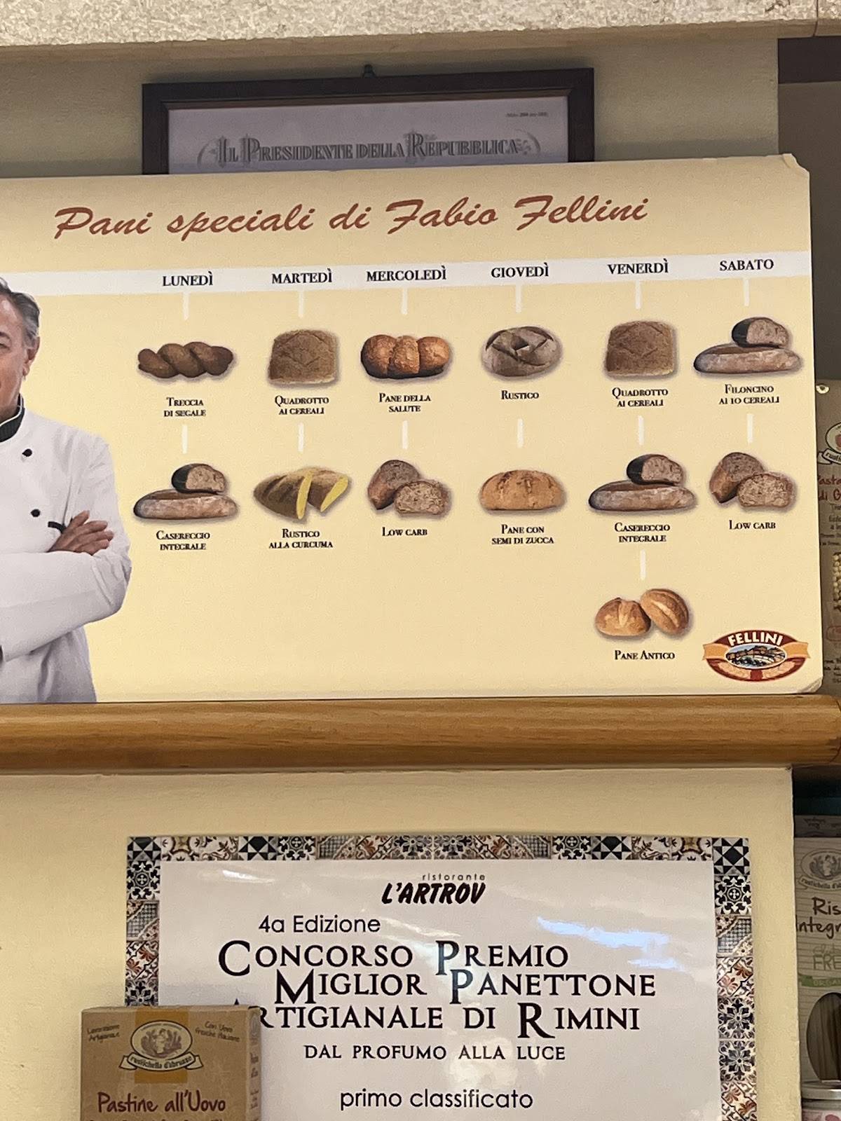 Menu di Panificio Giorgio Fellini di Fellini Fabio e Massimo & C. 