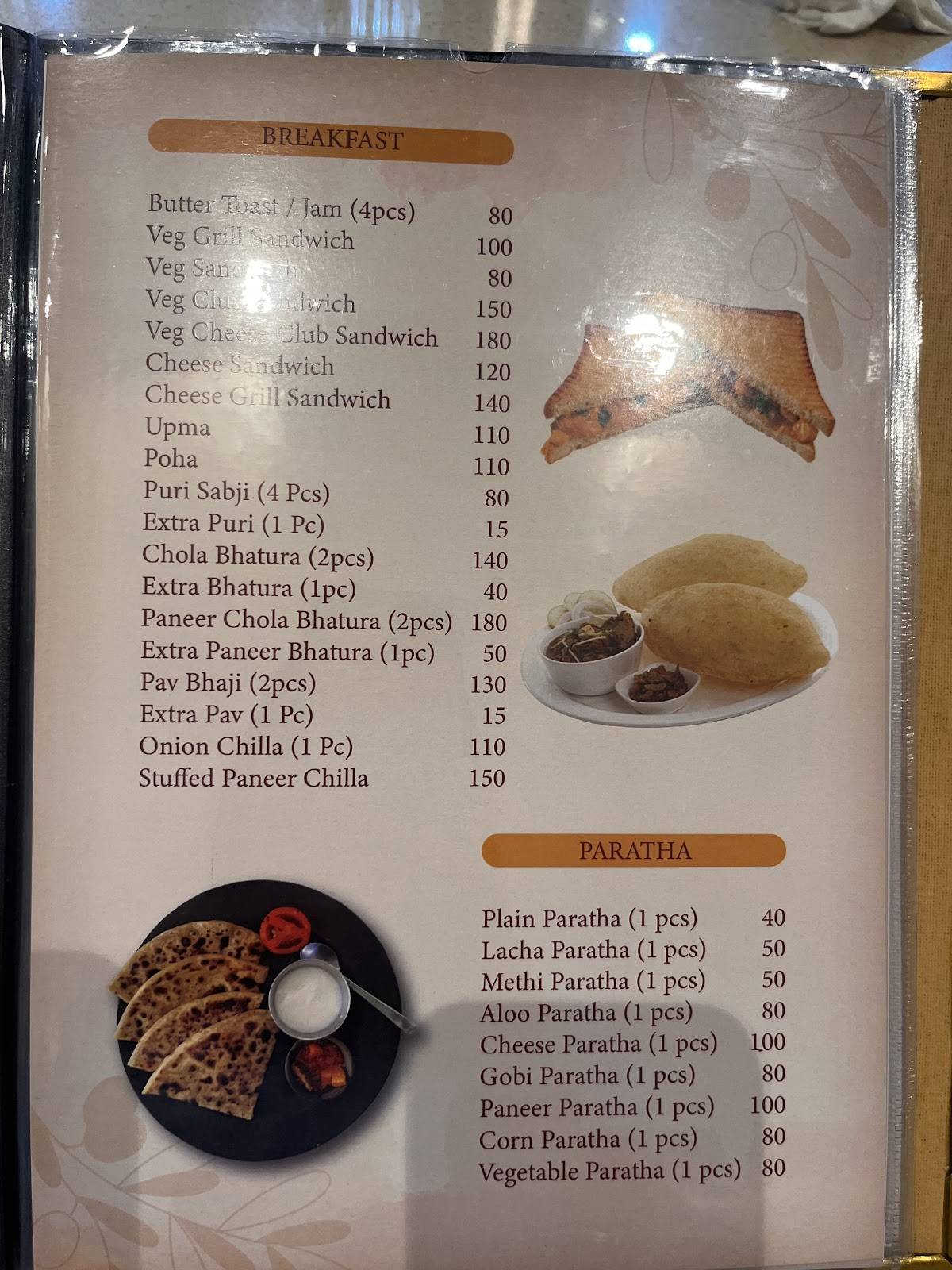Balajee Bhog menu