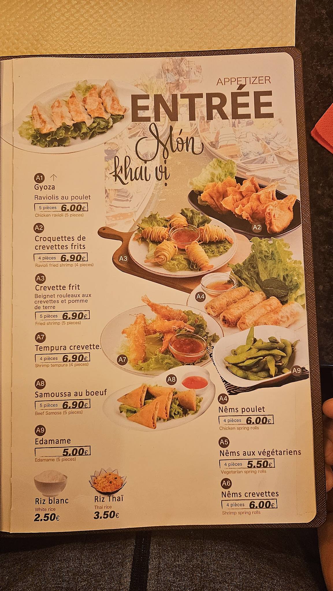 Menu de Bambou Bonheur