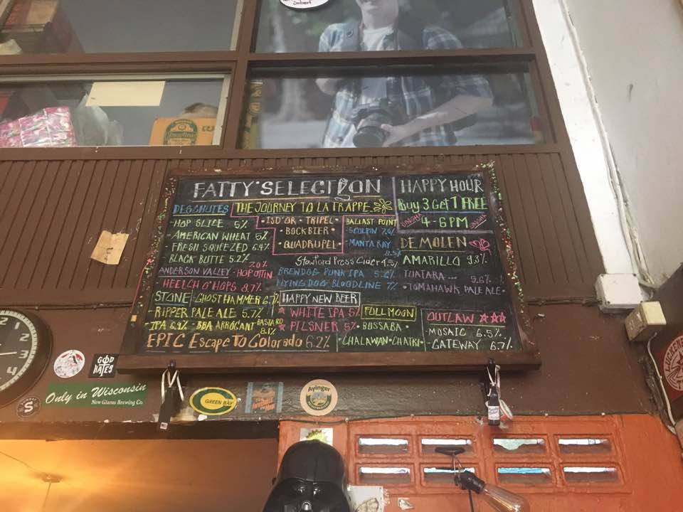 Menu at Fatty's Bar & Diner, Bangkok