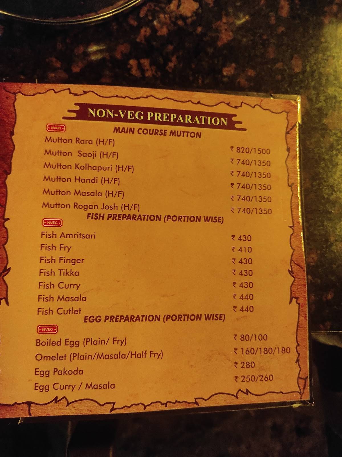 Banjara's Chulla menu