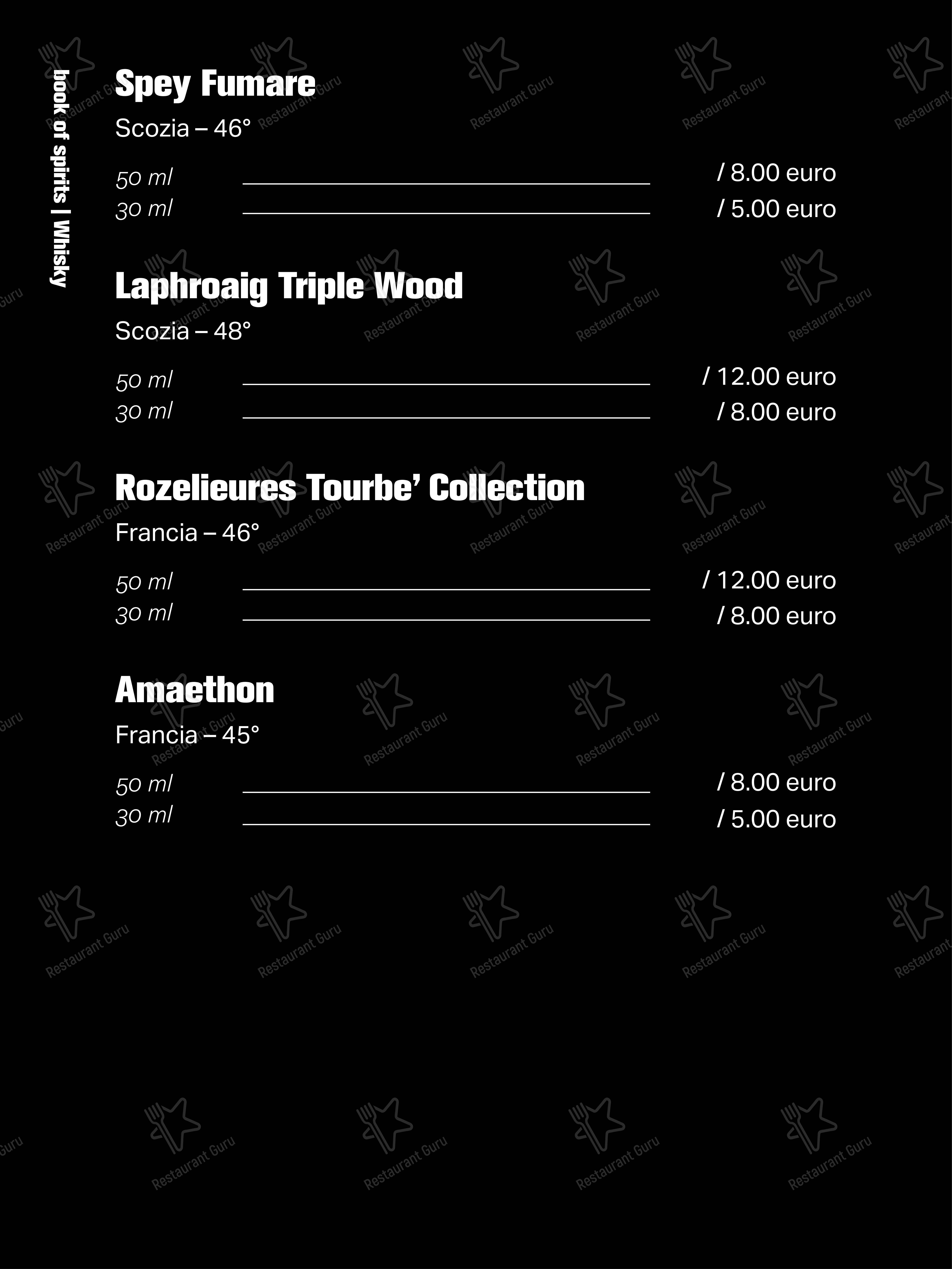 Bar Borsa in Vicenza - Menu bar