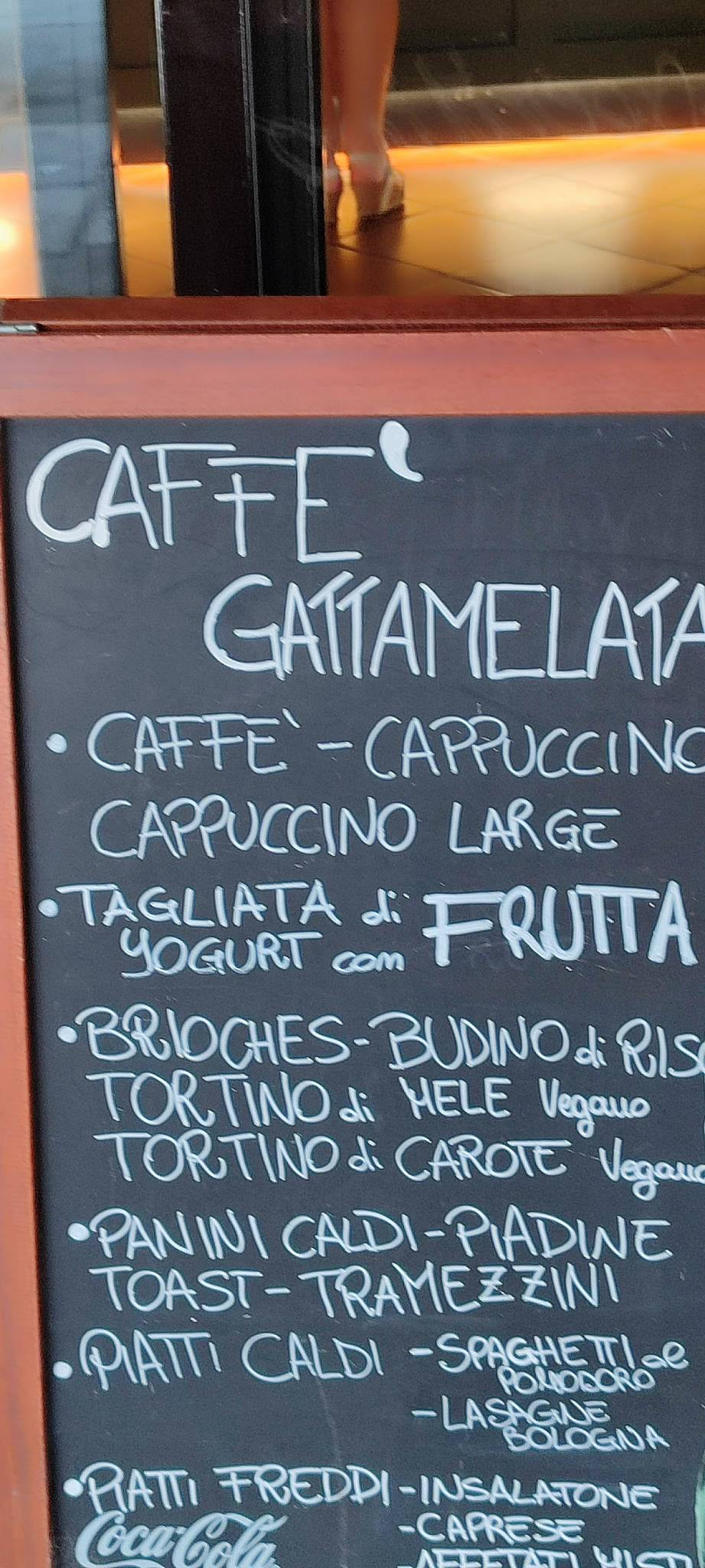Menu di Bar Caffè Gattamelata 