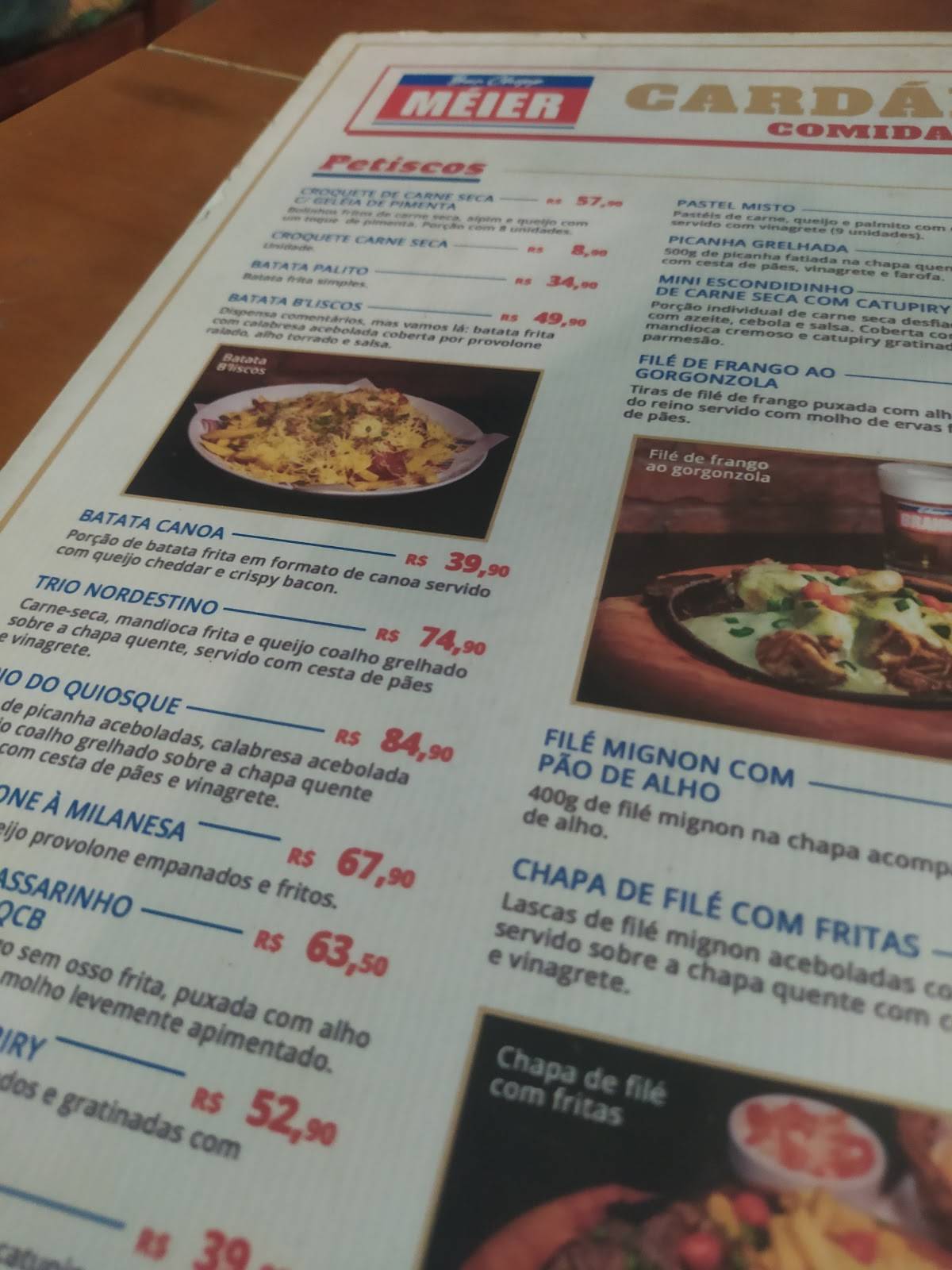 Quiosque Chopp Brahma Méier cardápio