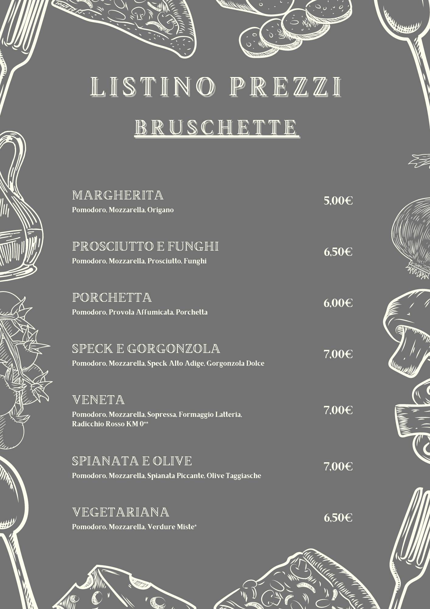 Menu di Bar La Rossa 
