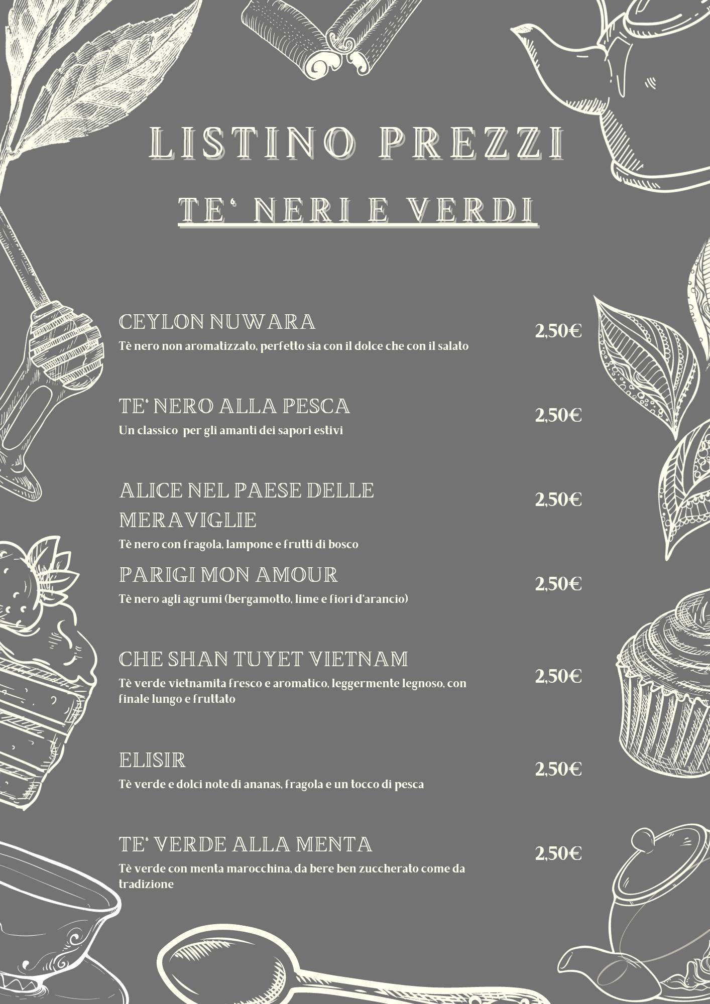 Menu di Bar La Rossa 