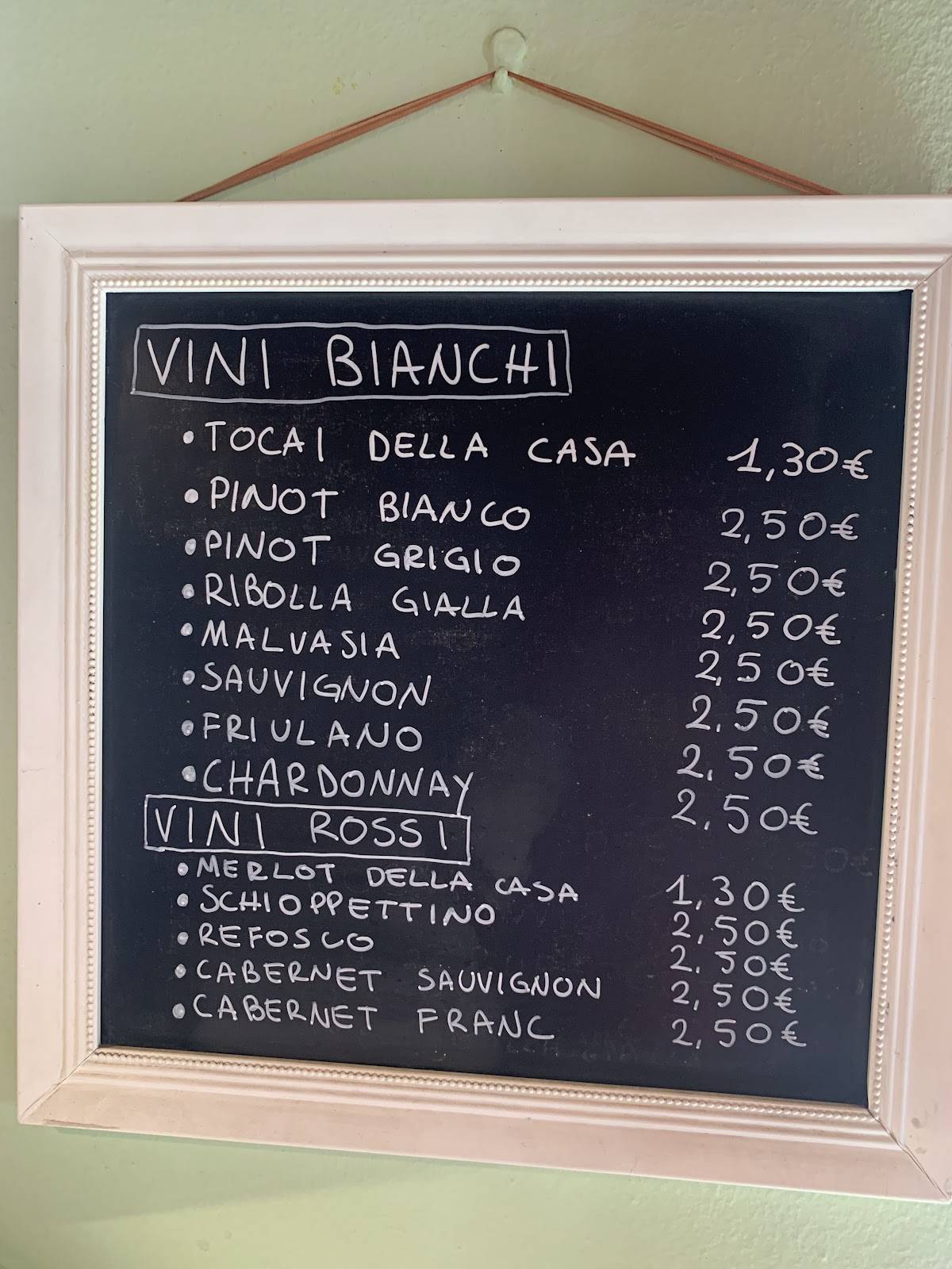 Menu di Bar Ristorante Caffè Vecchio 