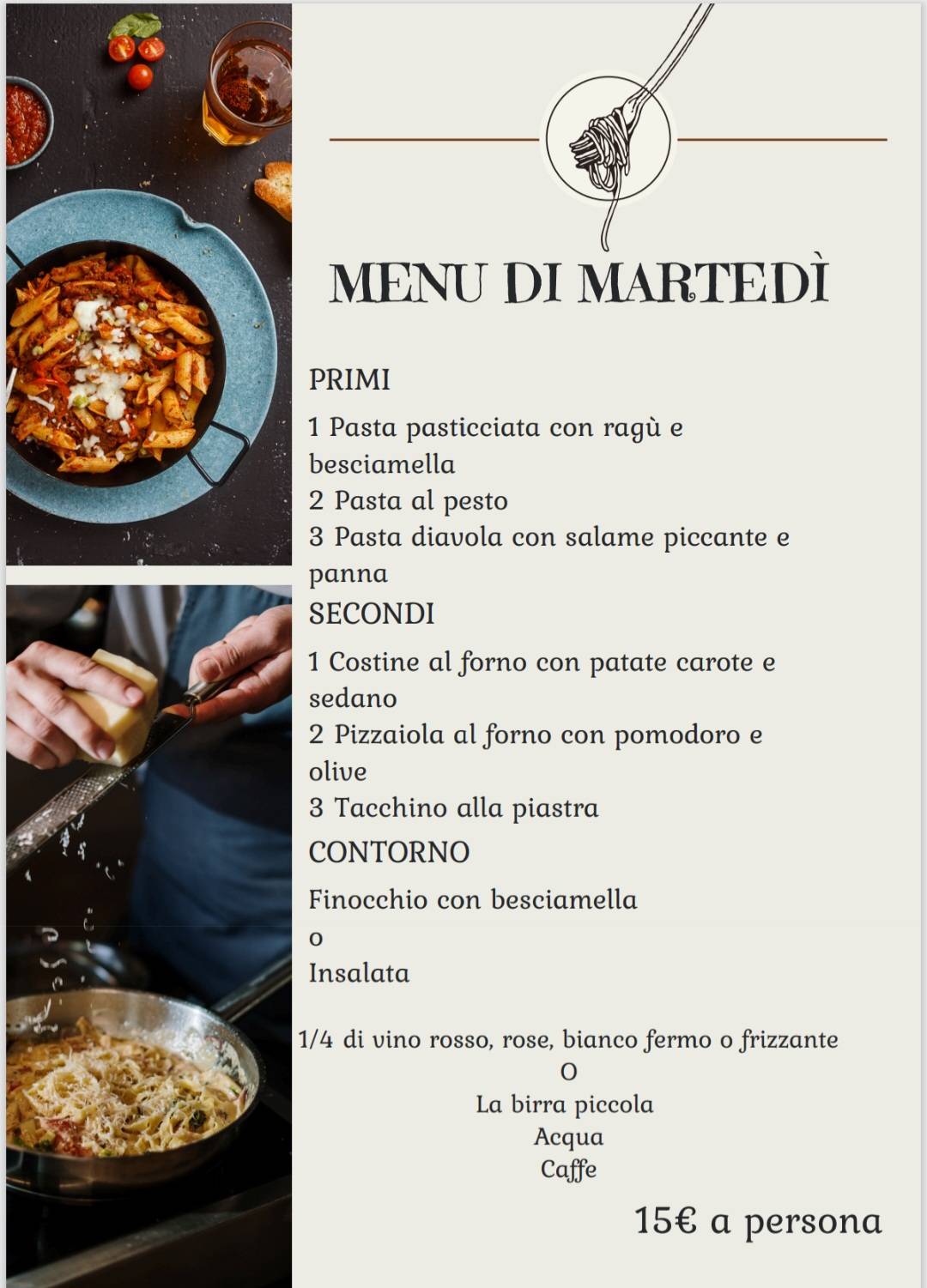 Menu di Bar Trattoria Ristorante Lunaserena 