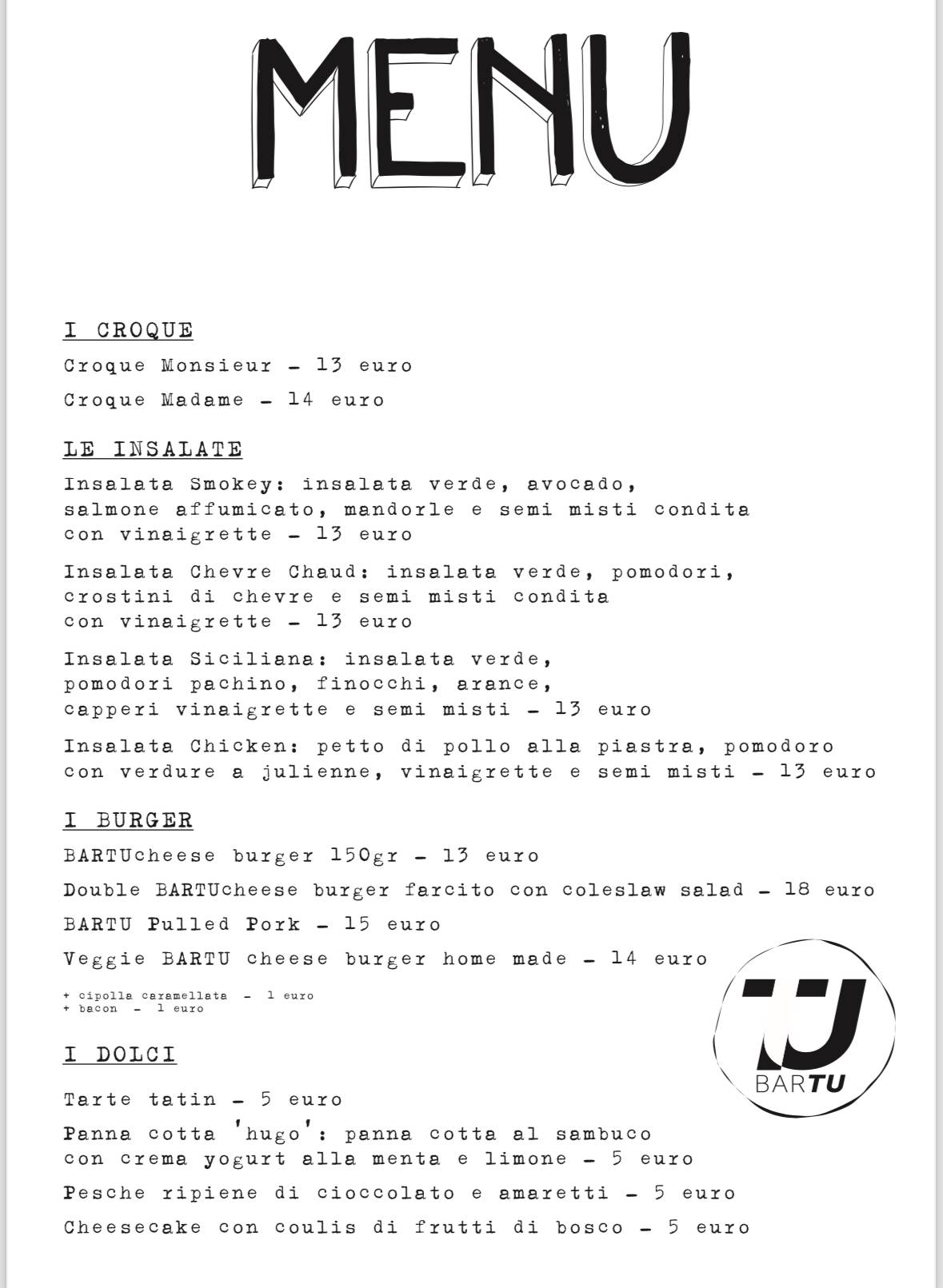 Menu di BarTU 