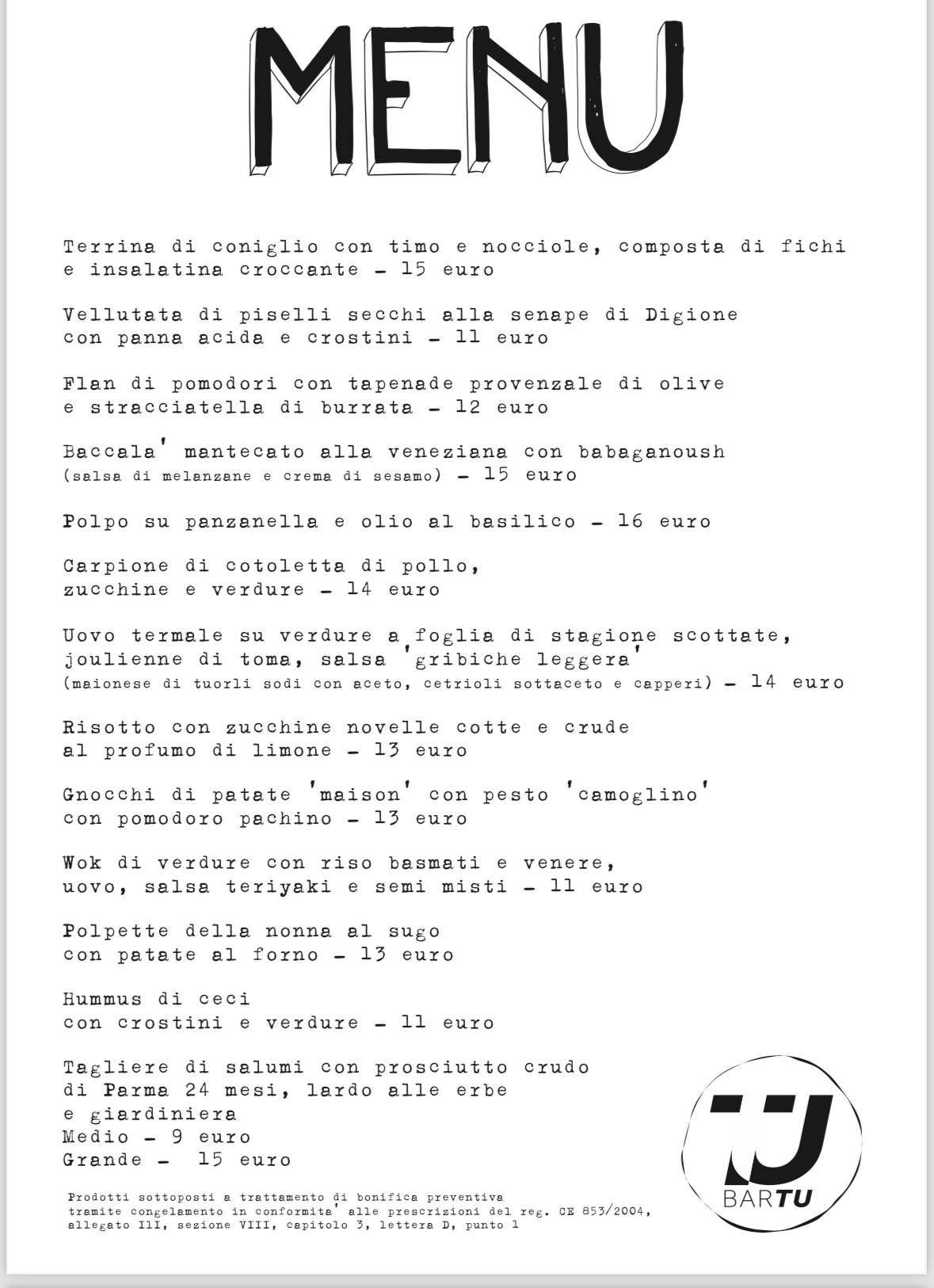 Menu di BarTU 