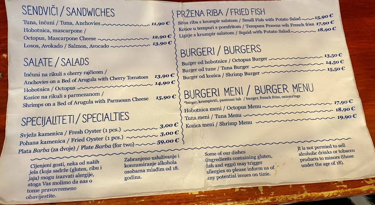 Menu di Barba 