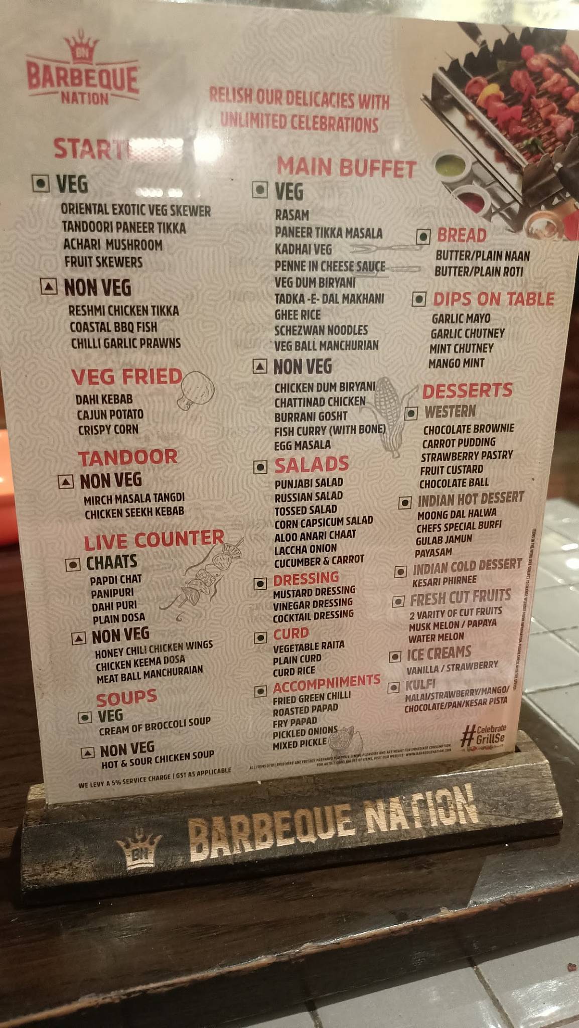 Barbeque Nation - Coimbatore - Fun Mall menu