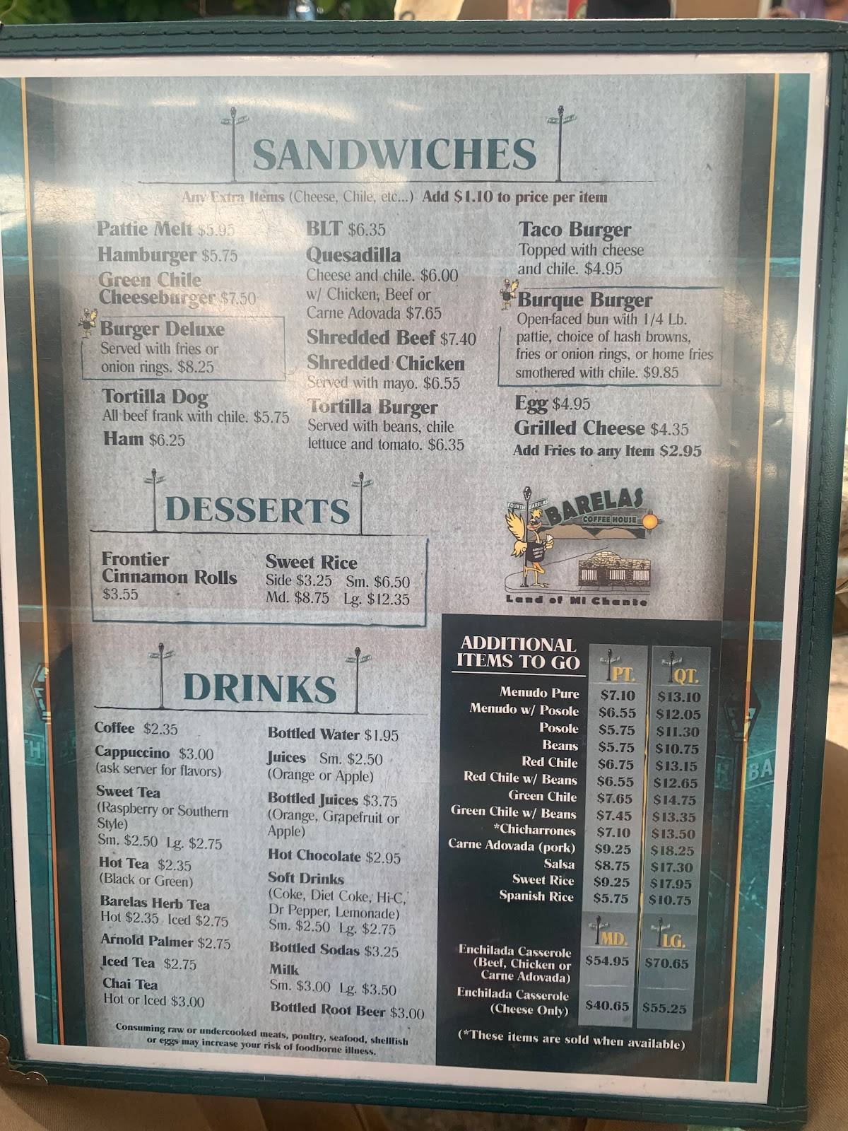 Menu At Barelas Coffee House Albuquerque menu-at-barelas-coffee-house-albuquerque