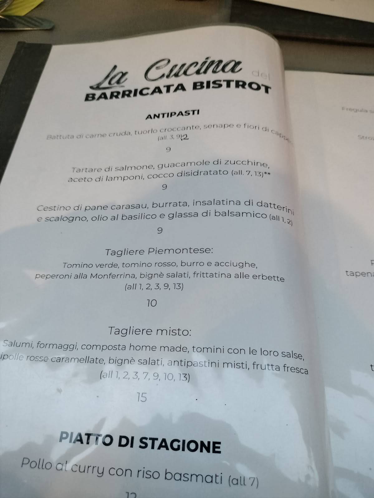 Menu di Barricata 