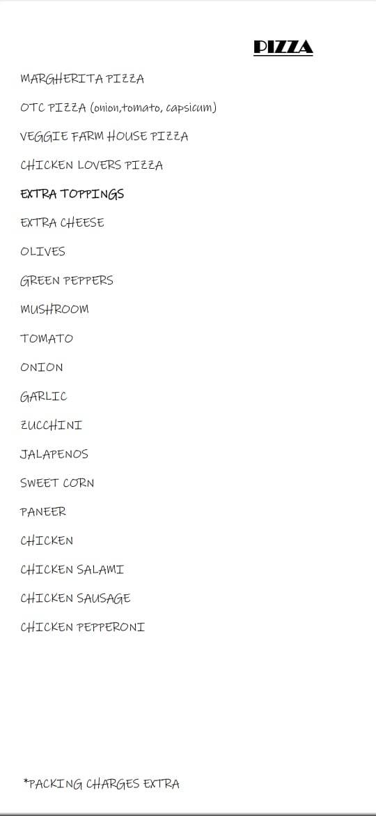 Kyaroo House menu
