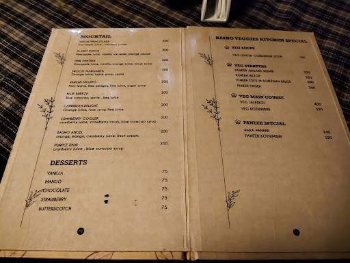 Basho veggies menu