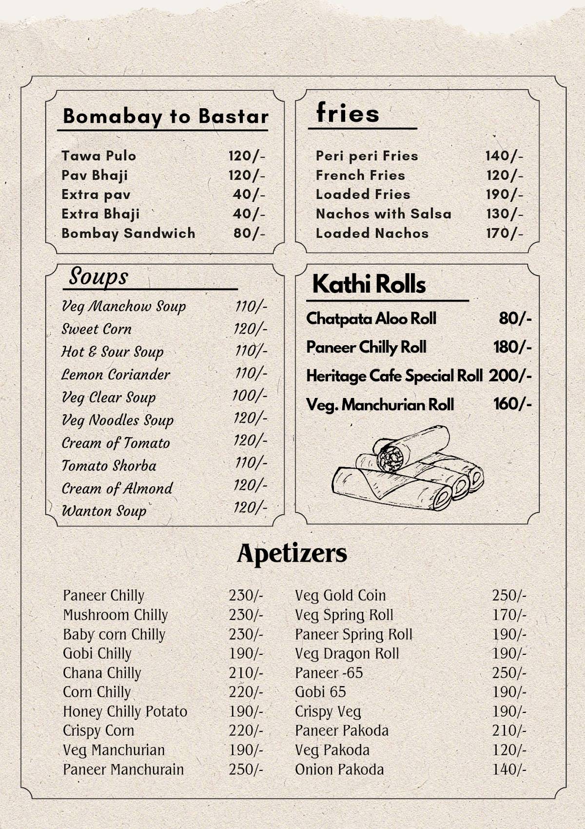 Bastar Heritage Cafe menu