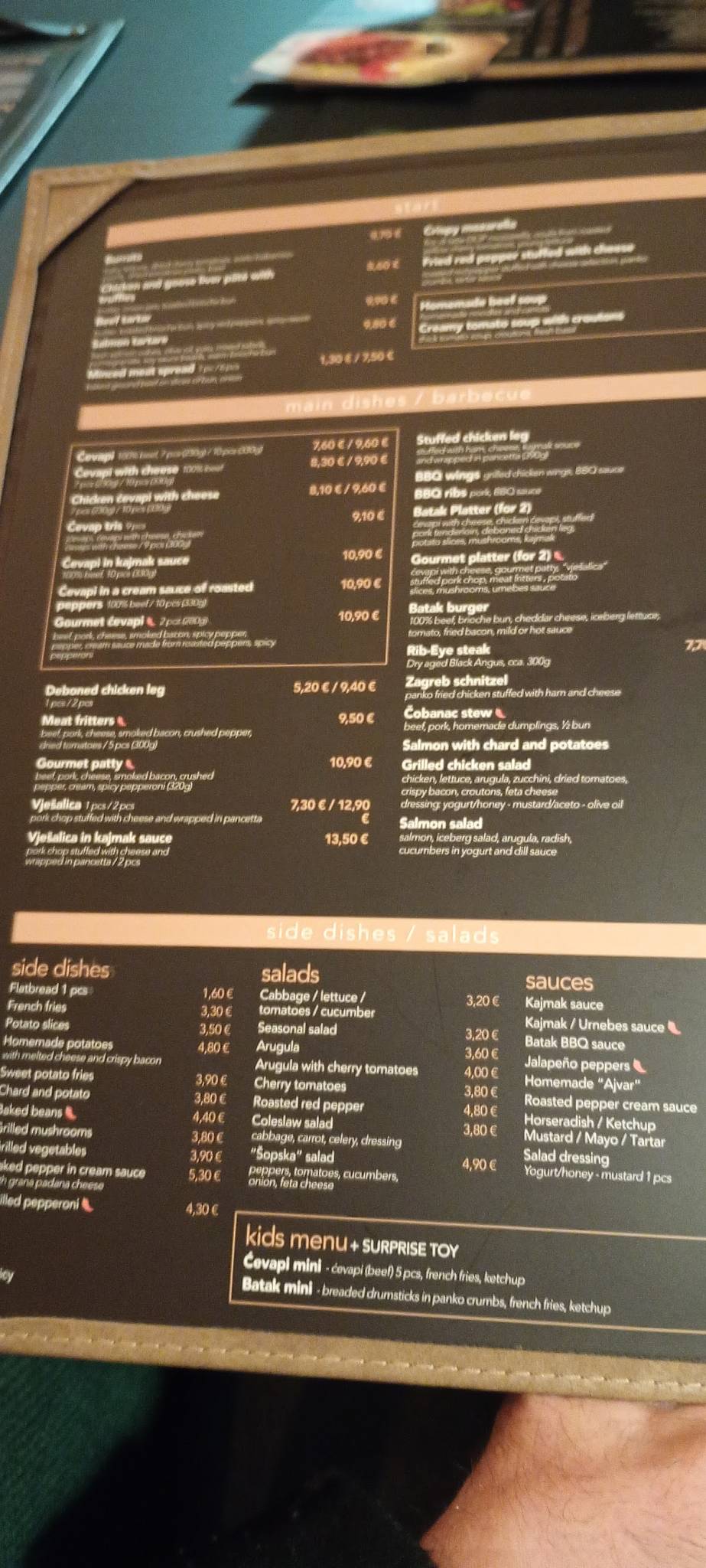 Menu di Batak Rudeš 