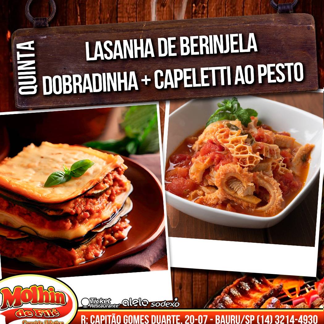 Restaurante Molhin de Filé cardápio
