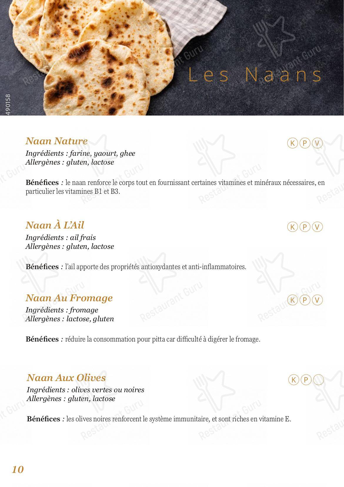 Menu pour LunchBox, salle à manger végétarienne ayurvédique restaurant