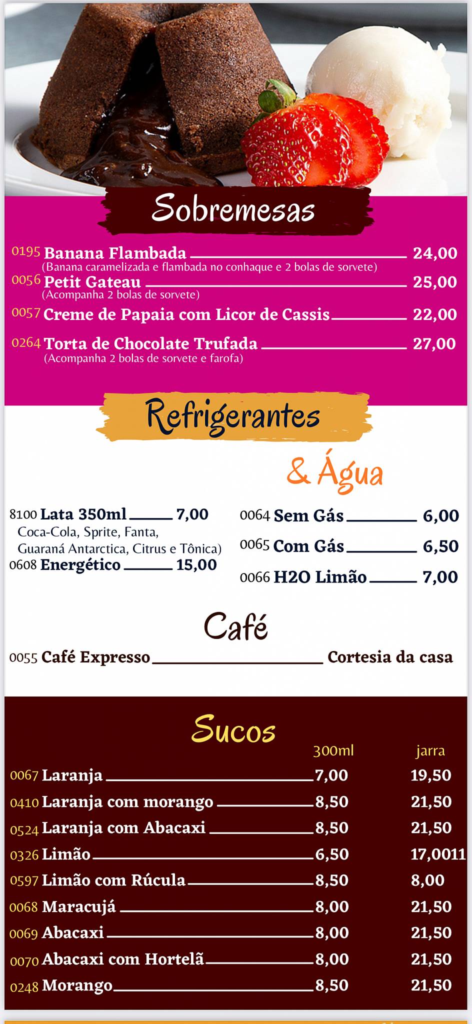 Mercatto Bar e Restaurante cardápio