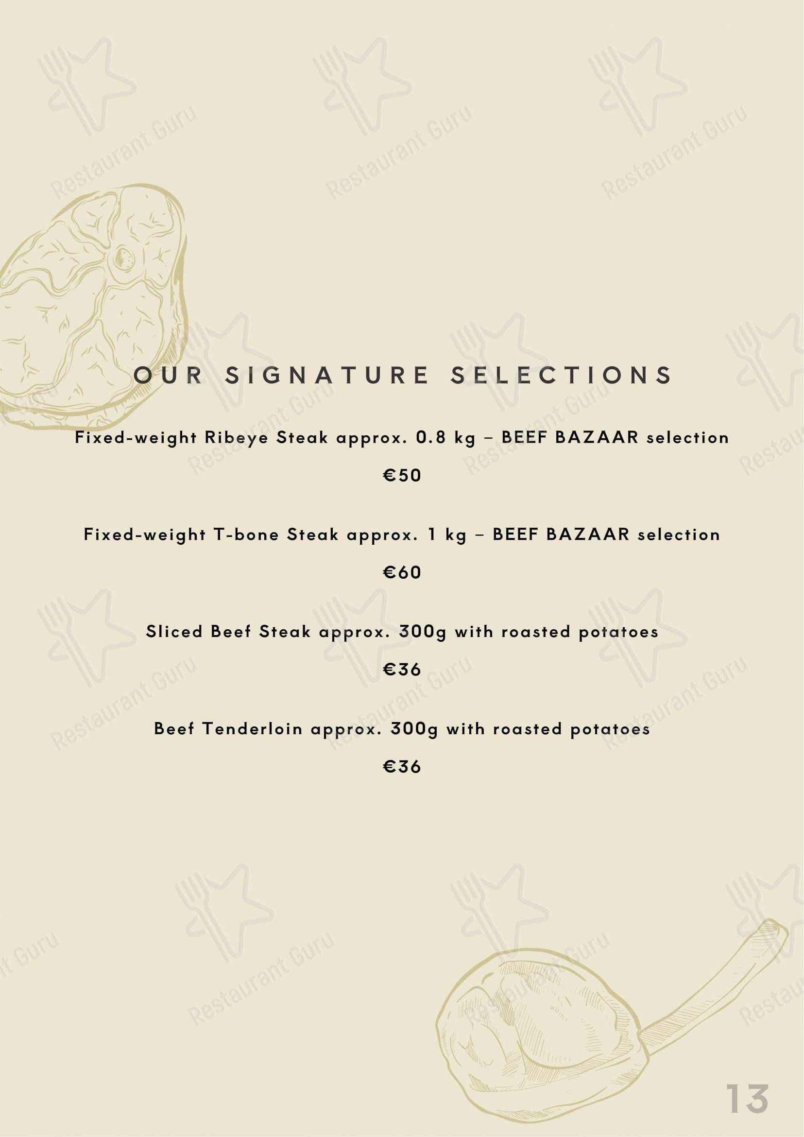 Menu bar per Beef Bazaar in Roma