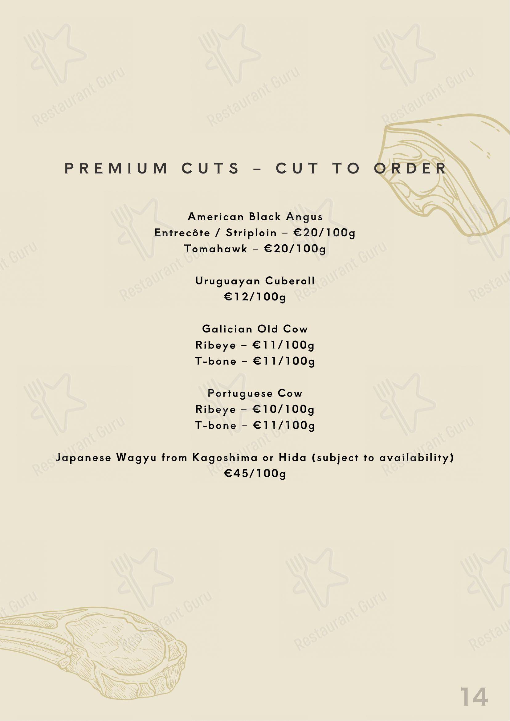 Menu bar per Beef Bazaar steakhouse
