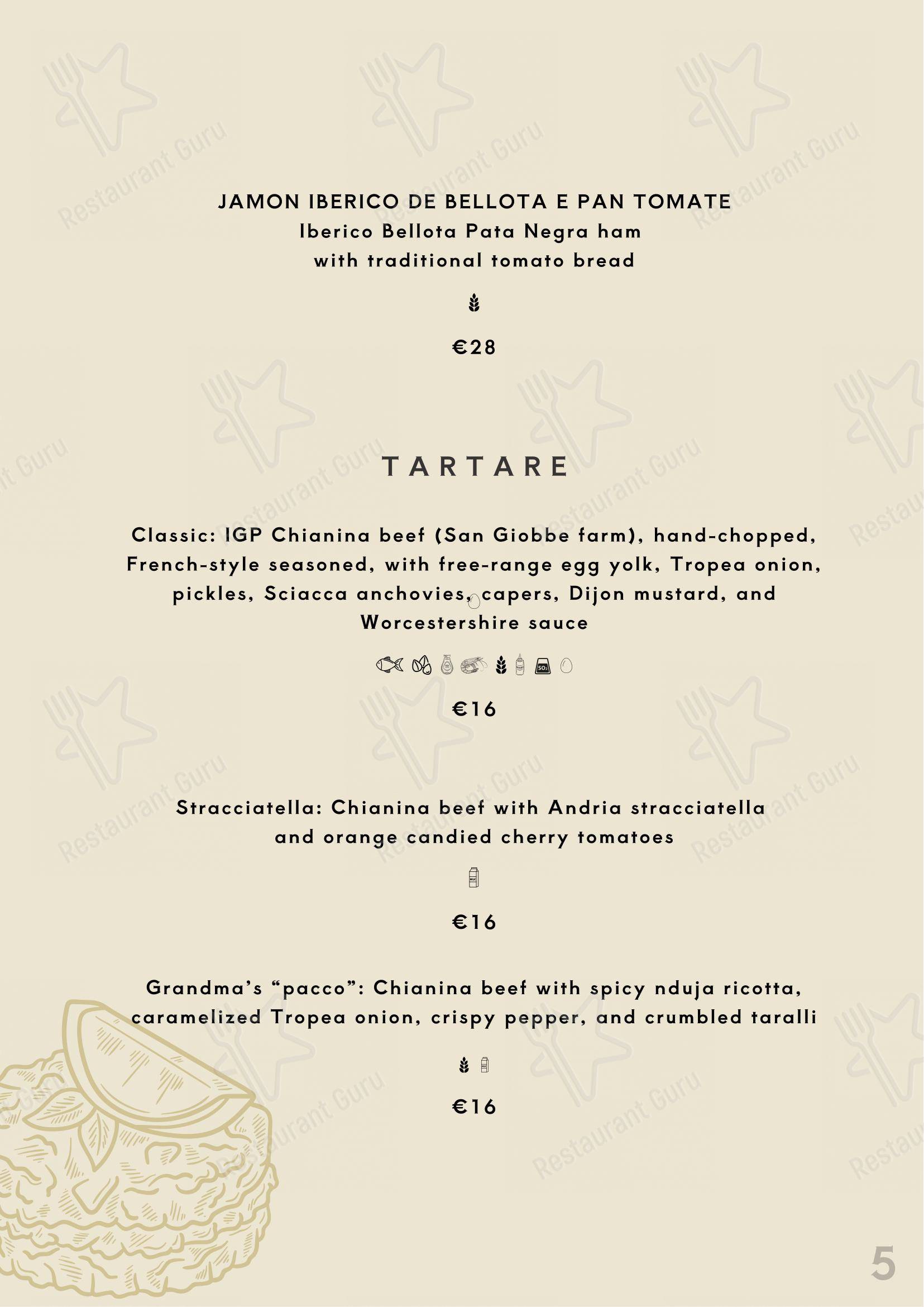 Menu bar per Beef Bazaar in Roma
