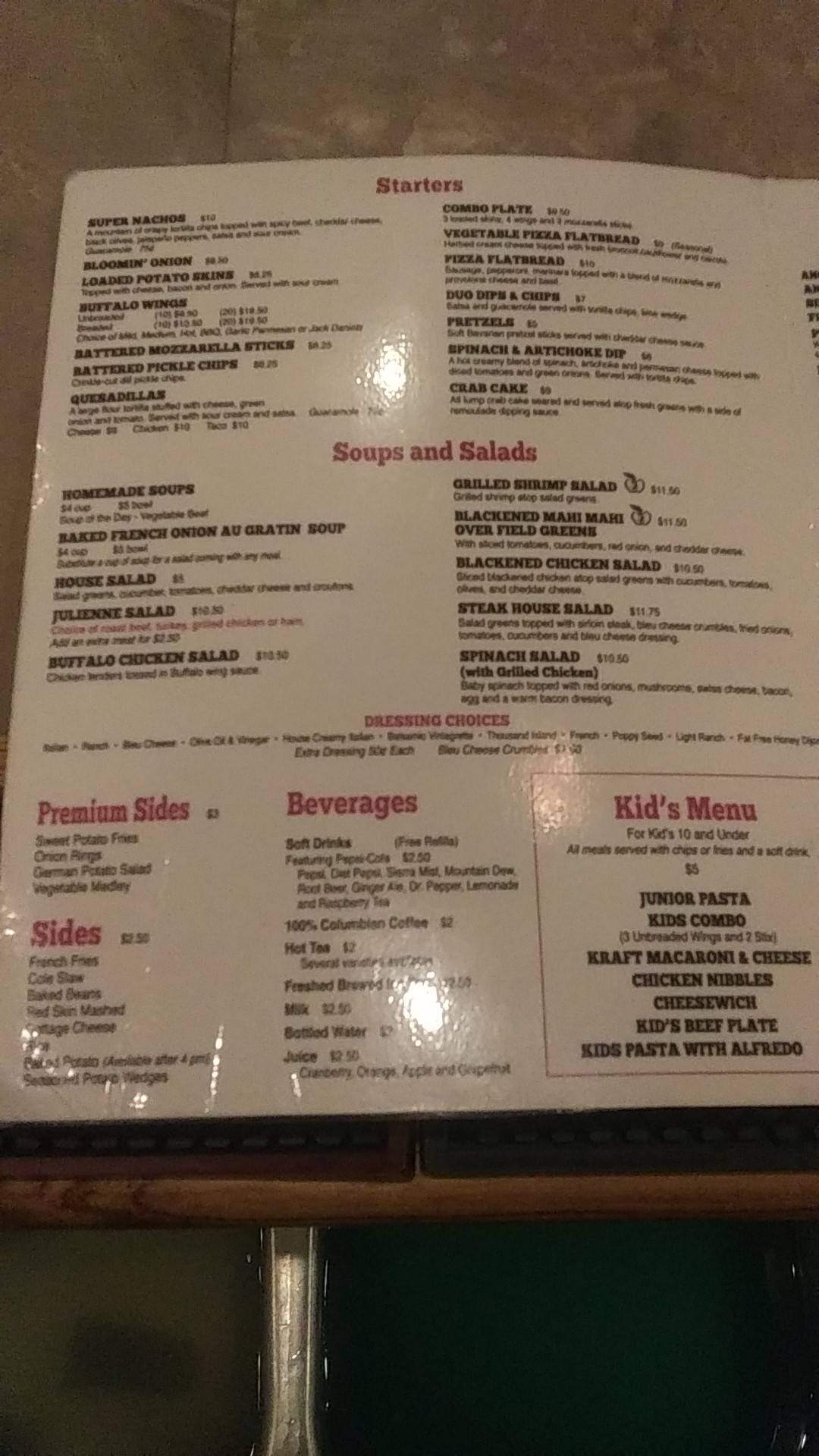 Menu at Beef Haus restaurant, Wellsville