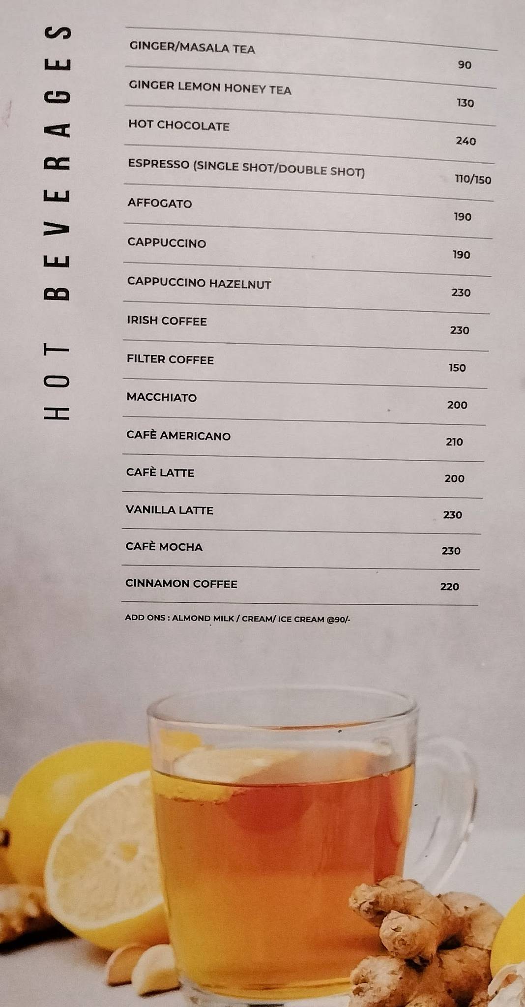 Behind Yellow Doors Diner menu