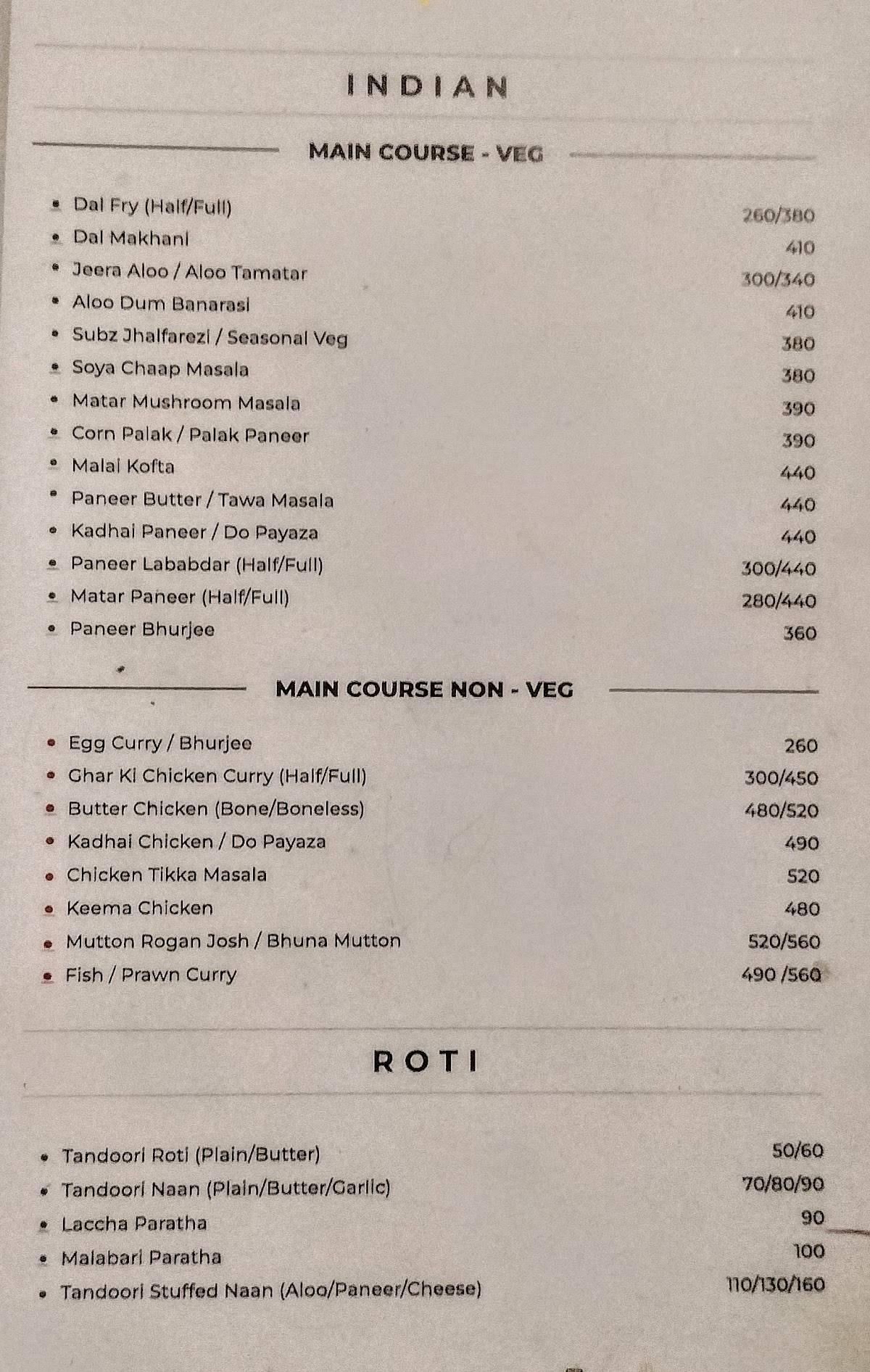 Behind Yellow Doors Diner menu