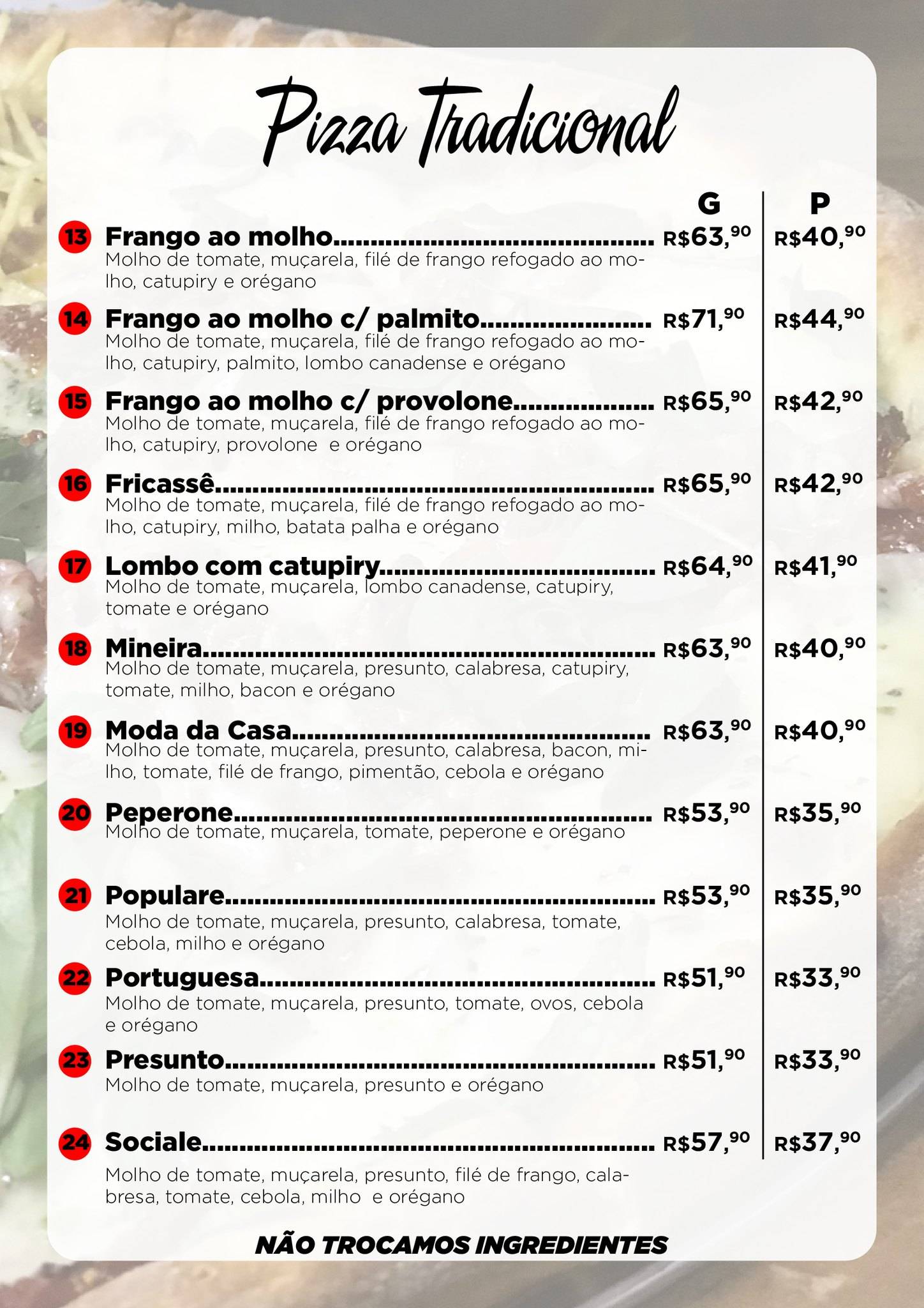 Bella Massa Pizzaria cardápio