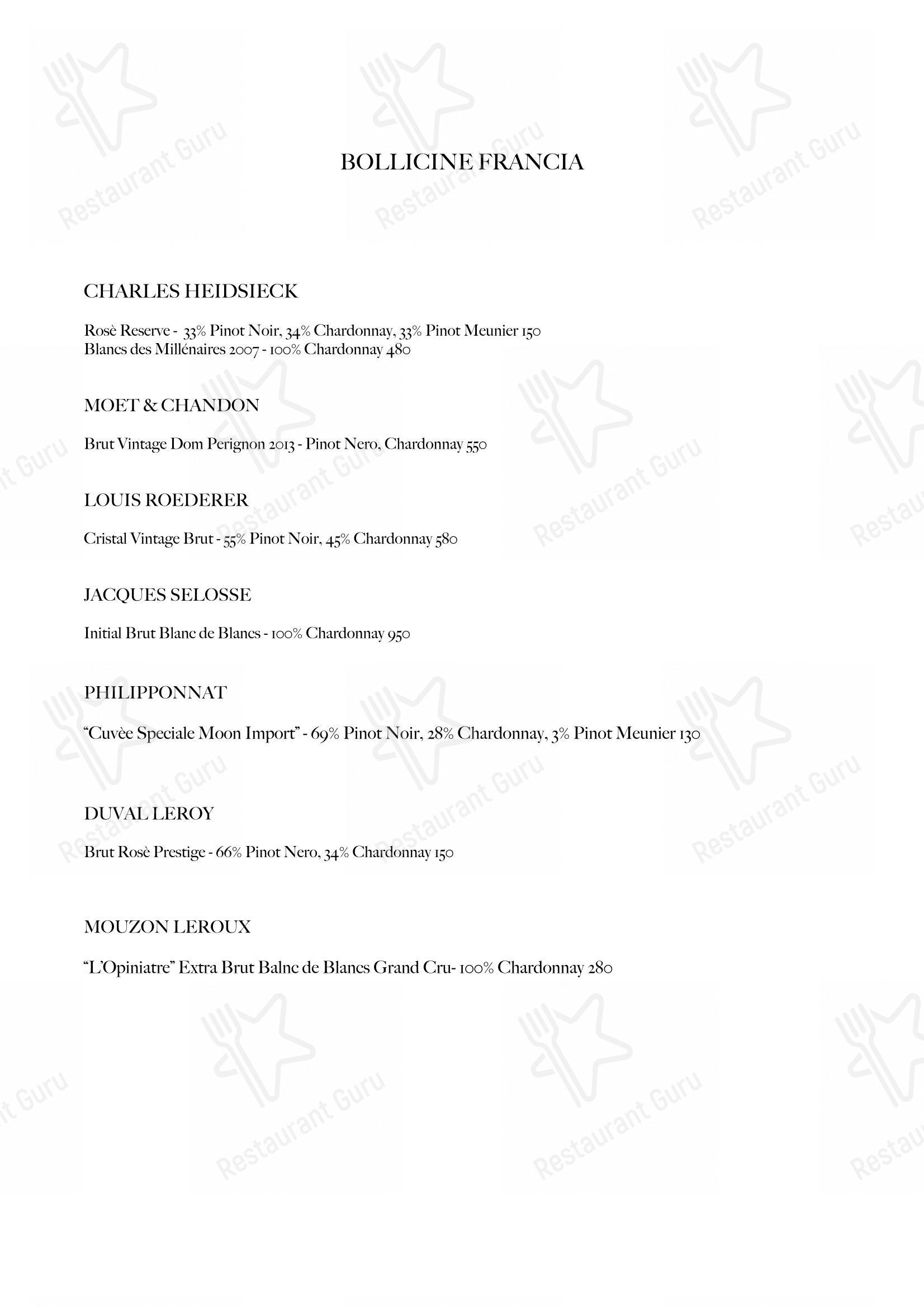 Menu per Belle Parti ristorante