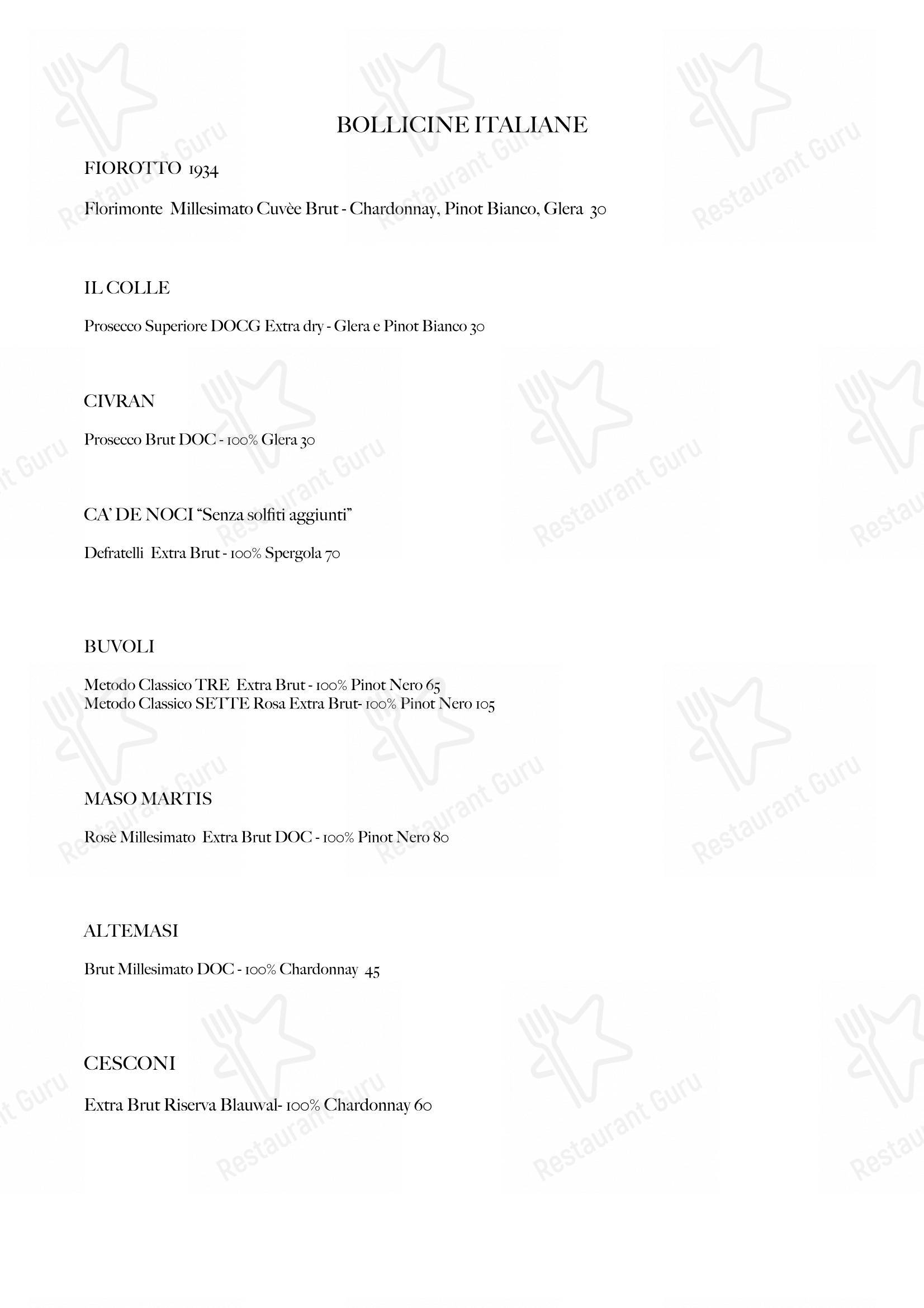 Menu di Belle Parti - Menu