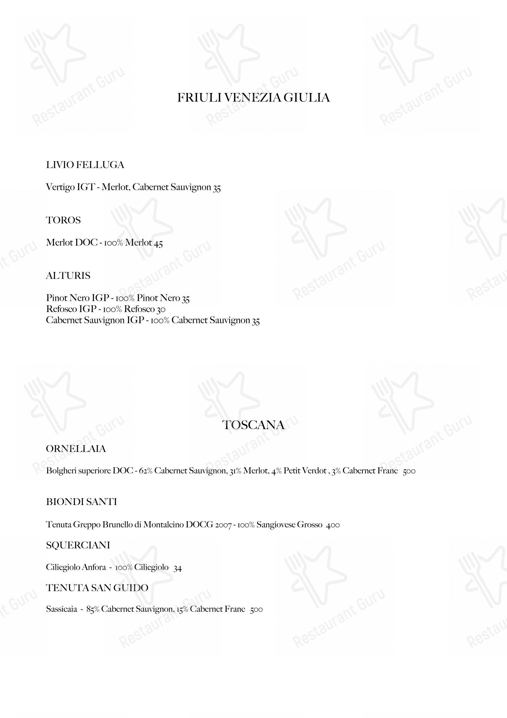 Menu per Belle Parti in Padova