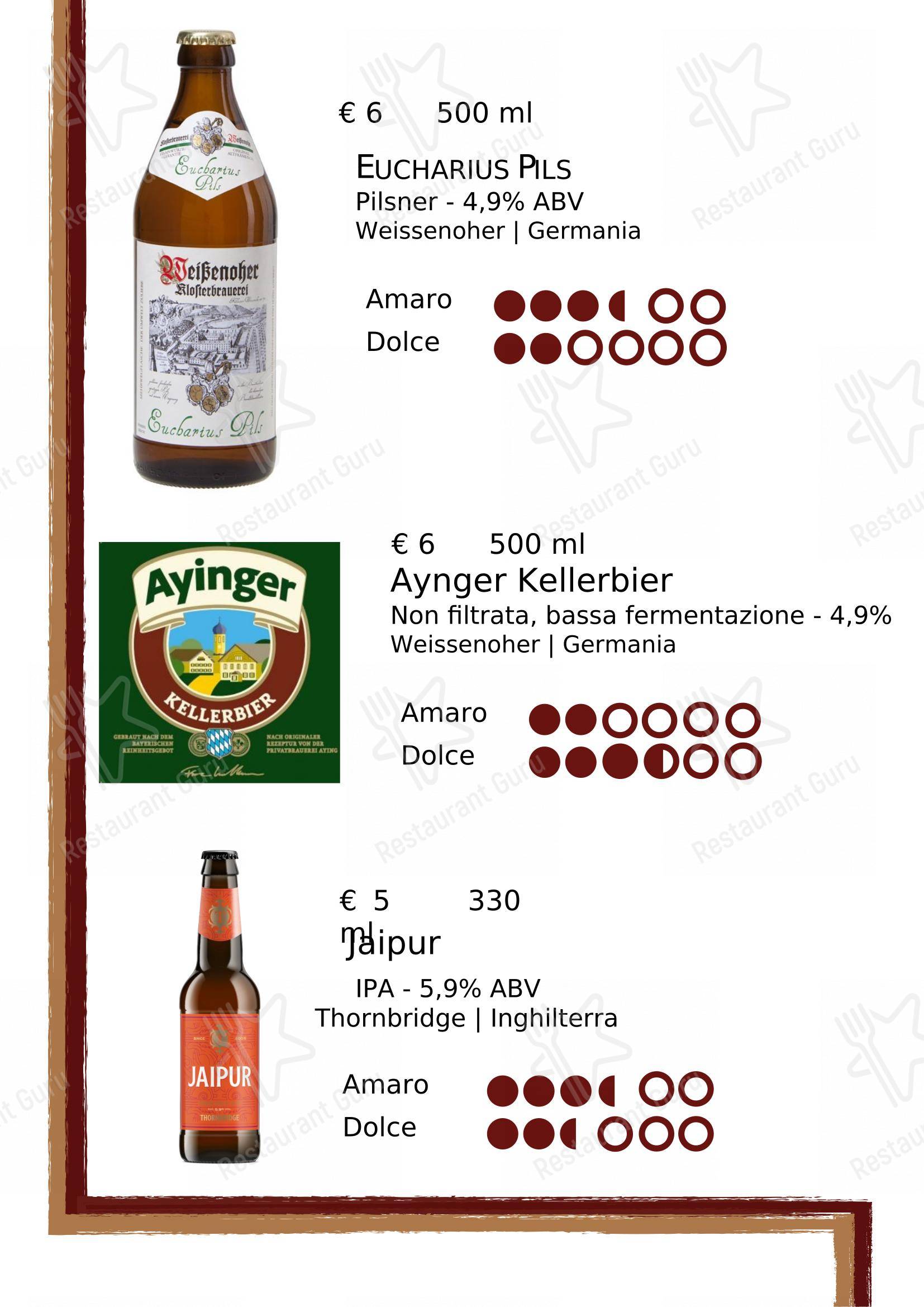菜单 per Belvedere in Trebaseleghe
