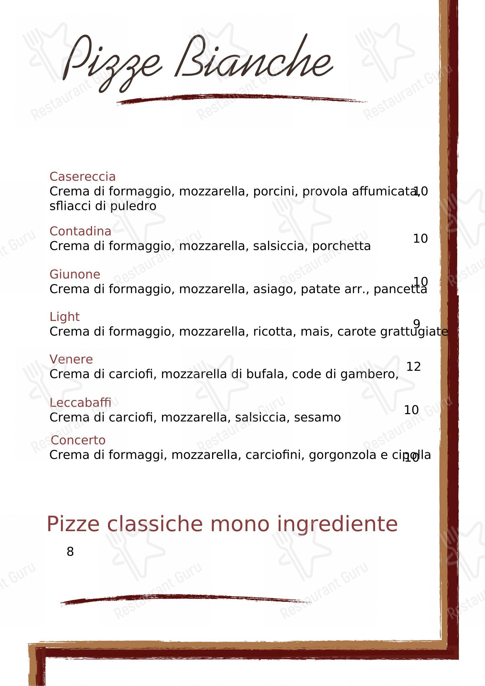 Menu di Belvedere - 菜单
