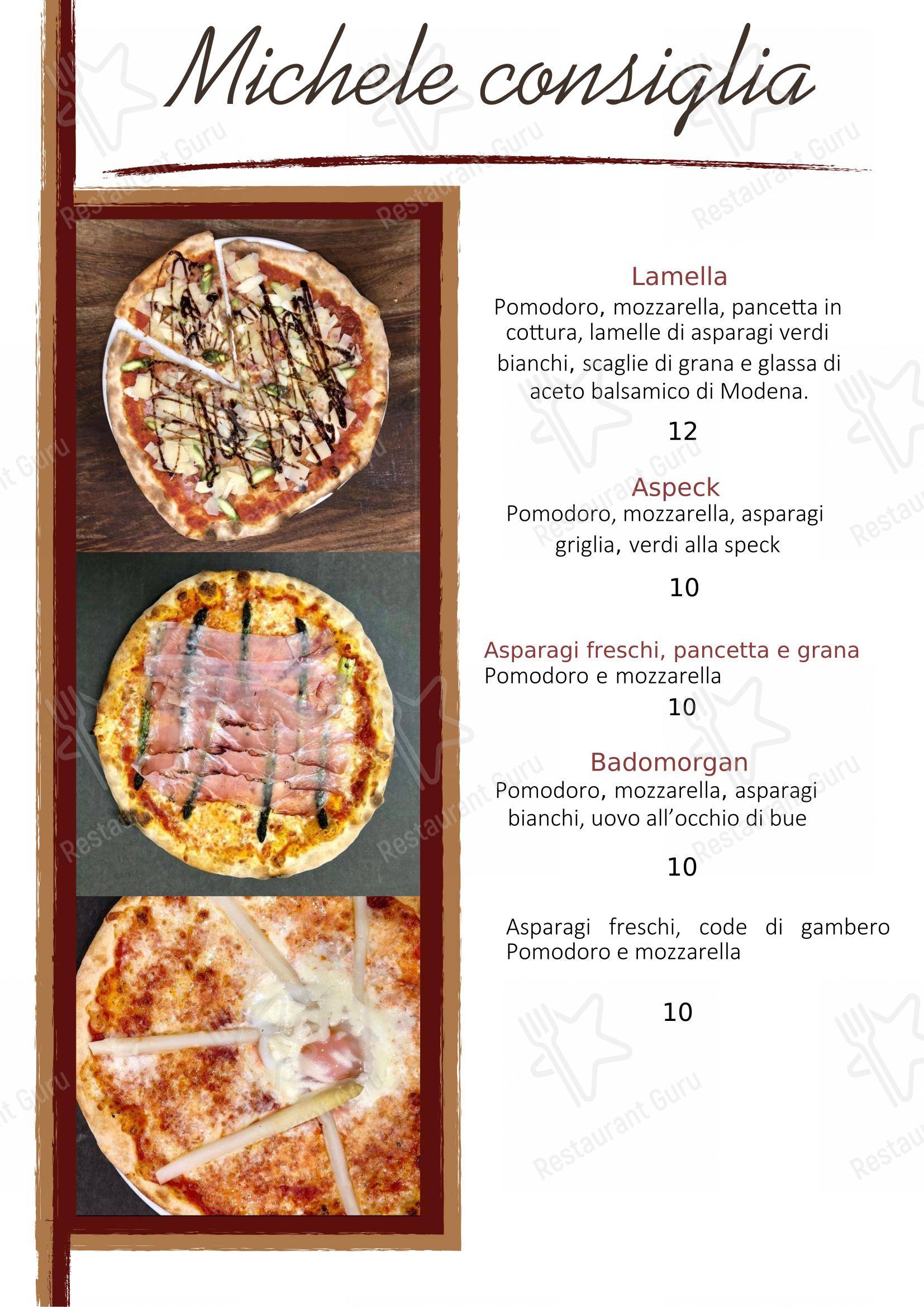 菜单 per Belvedere pizzeria