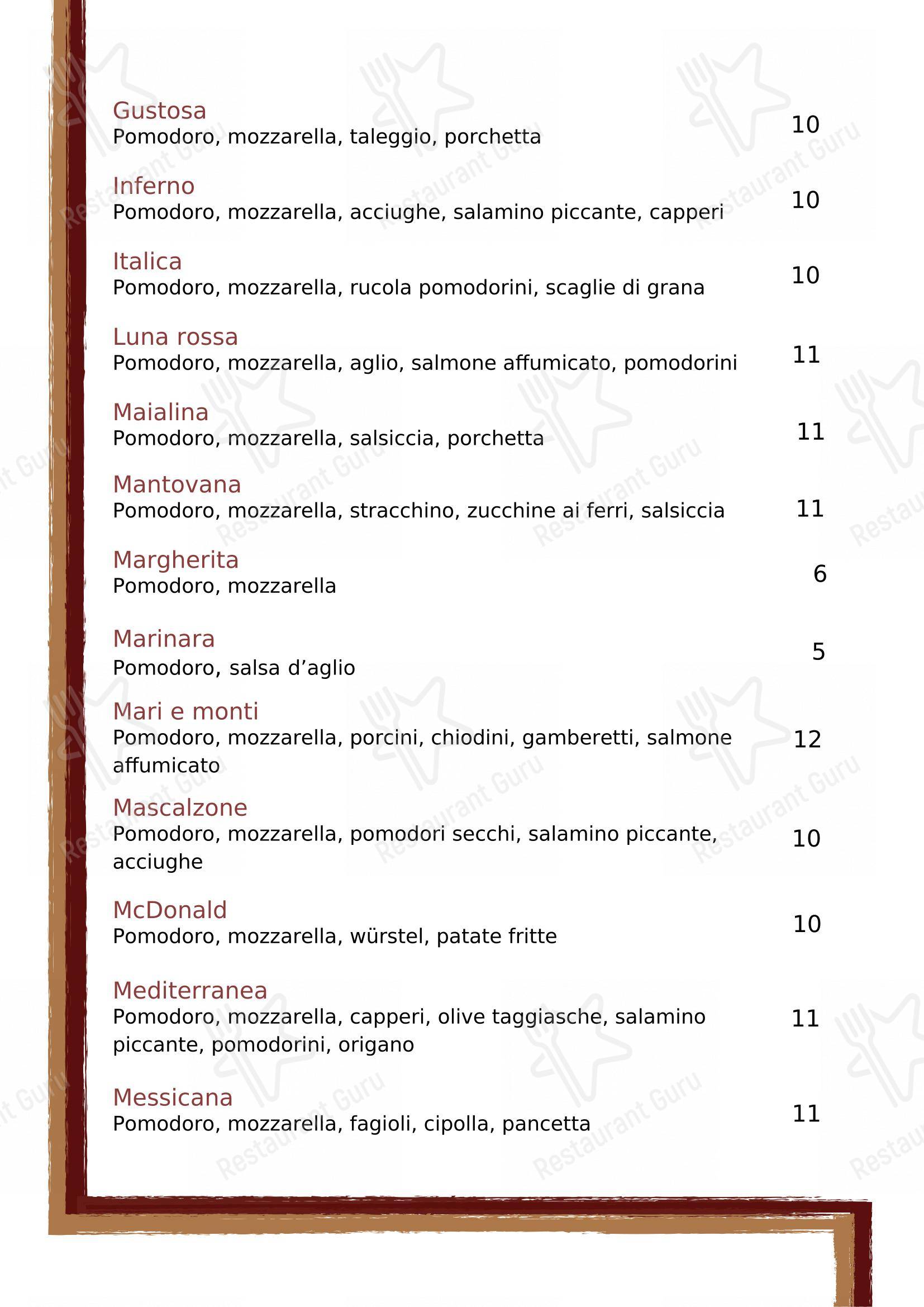 Menu di Belvedere - Menu