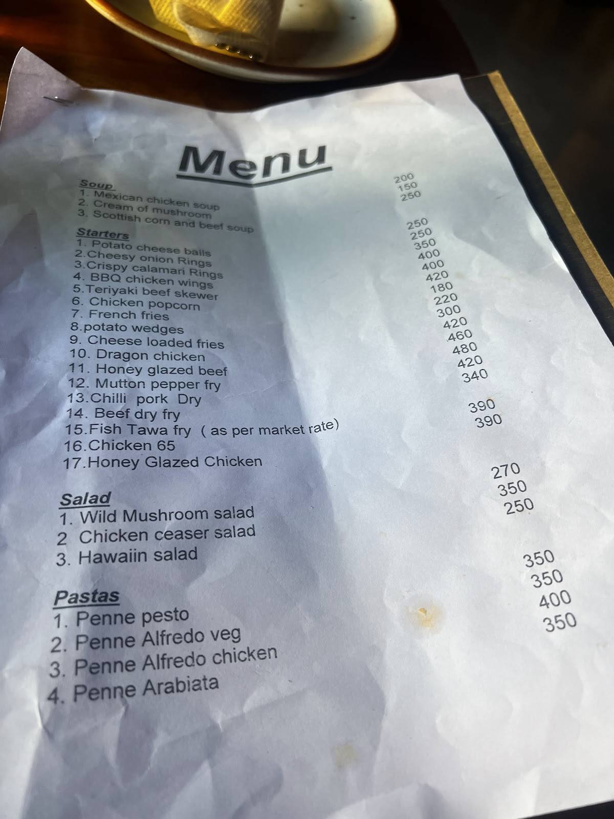 Benhur Beer and Wine Parlour menu
