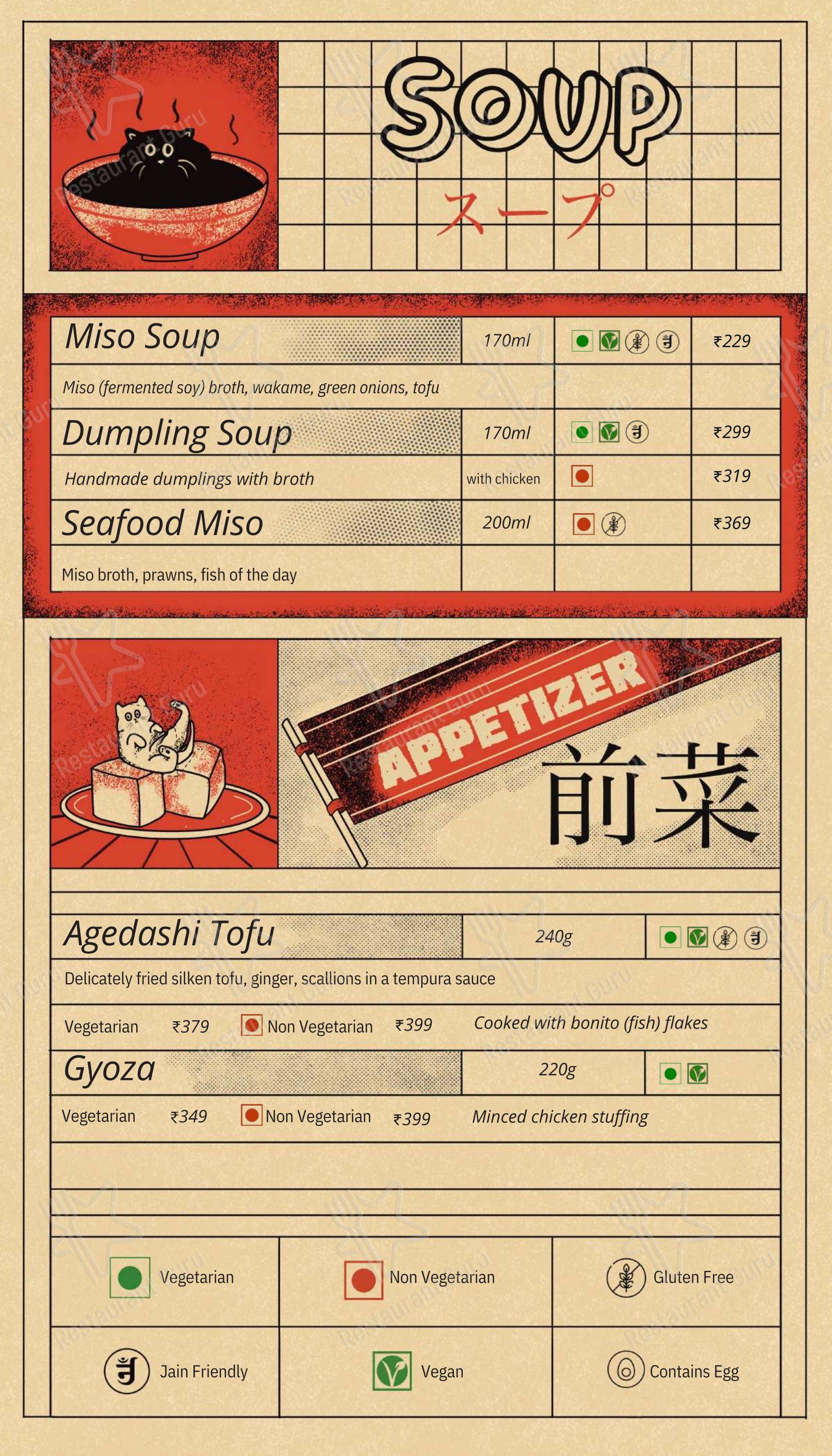 Menu bar for Bento B in Vadodara