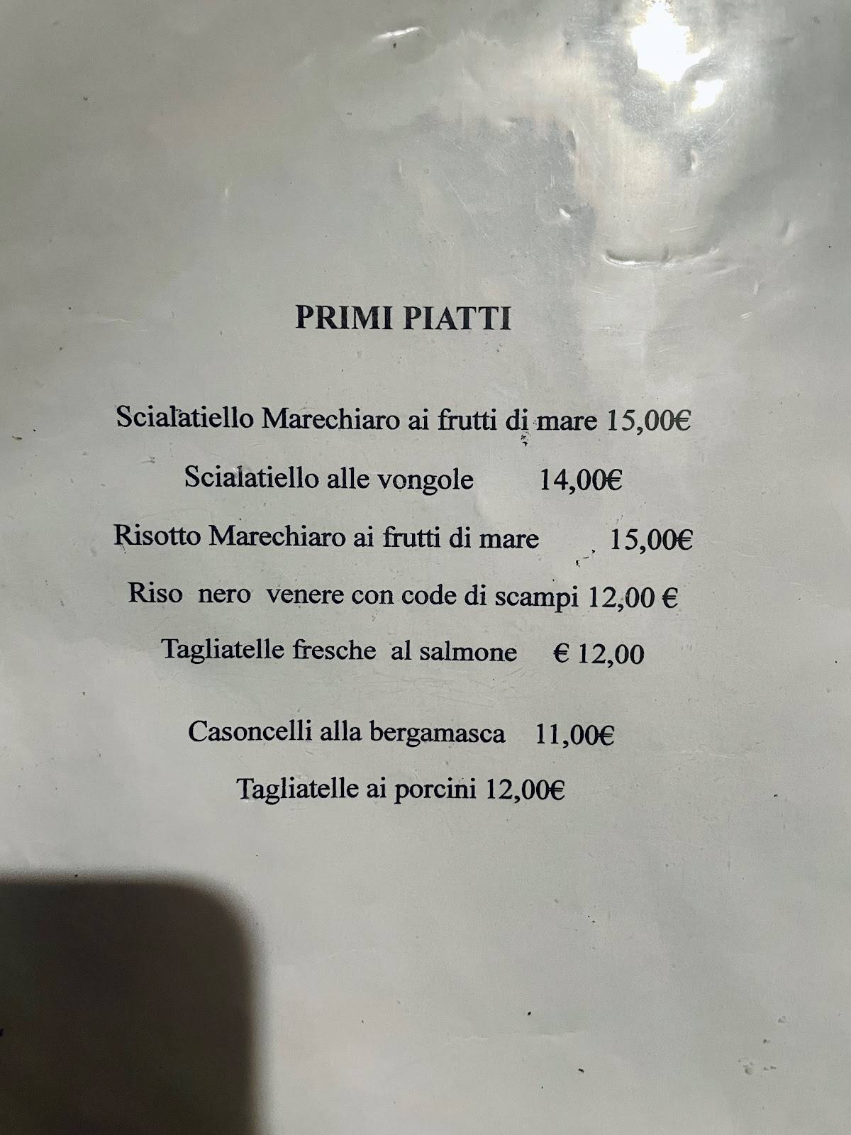 Menu di Marechiaro 