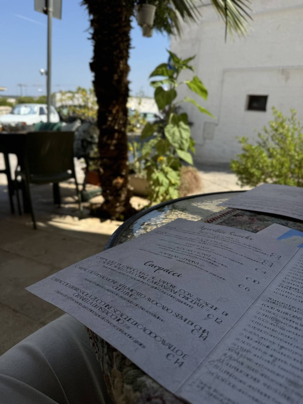 Menu di Bespoke Puglia 