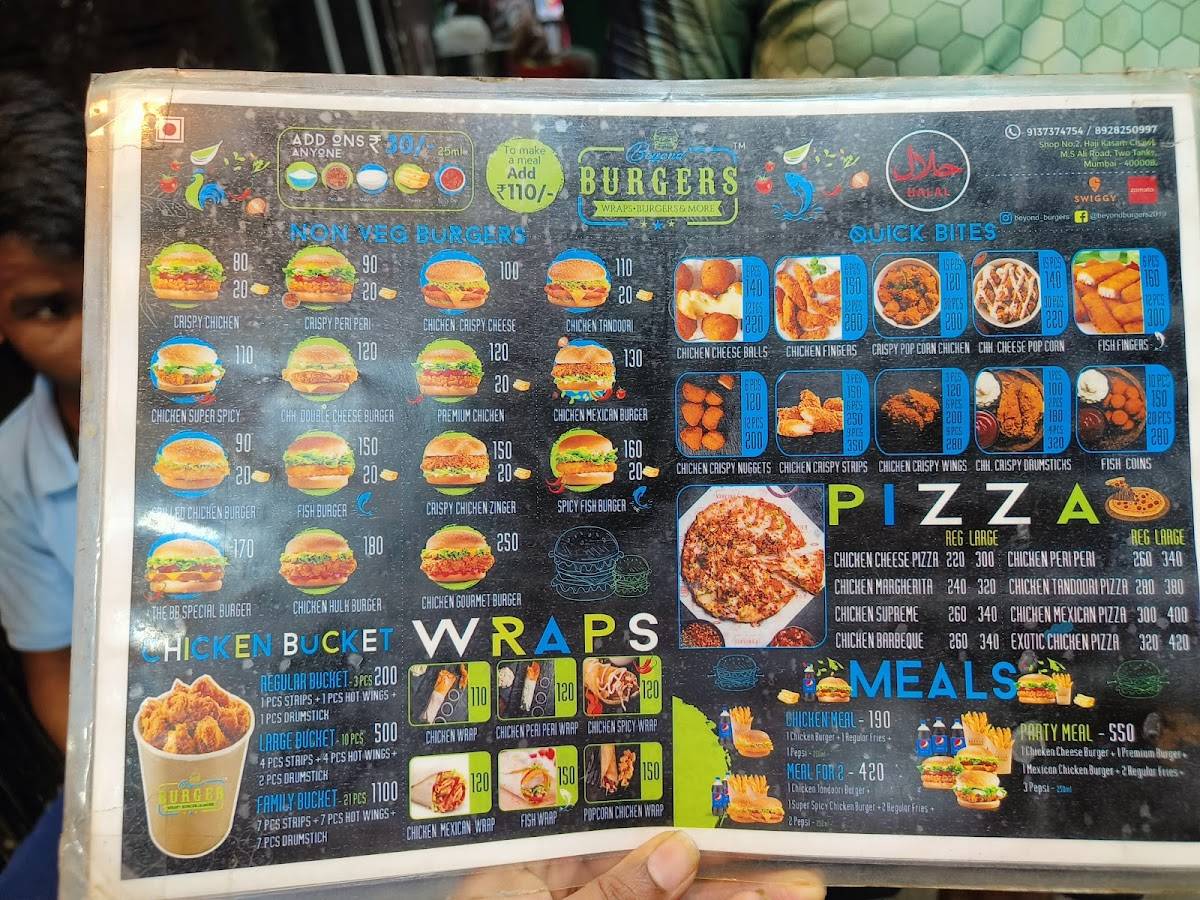 Beyond Burgers menu